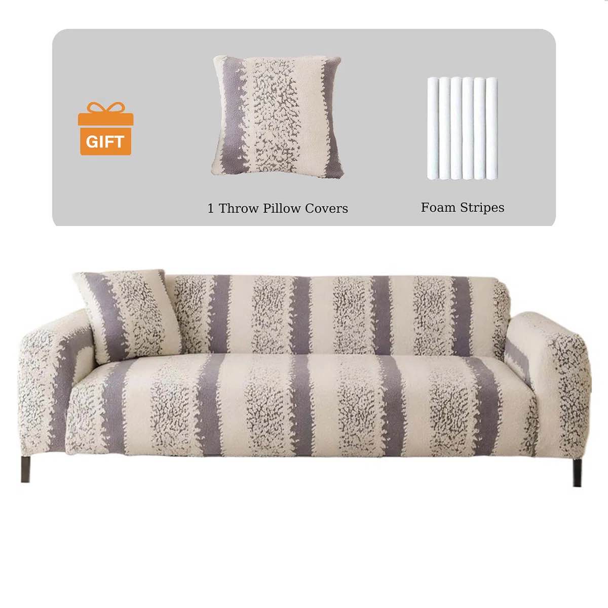 Winter Plush Sofa Slipcover - Thick Velvet Furniture Protector, Pet-Friendly Design,Fits 2/3-Seater Couch