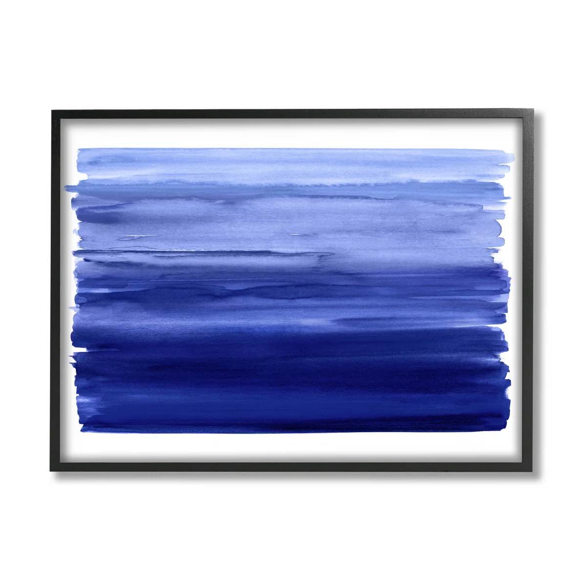 " Brushed Blue Gradient Form " by Allie Corbin Black Picture Framed 24”X 24”
