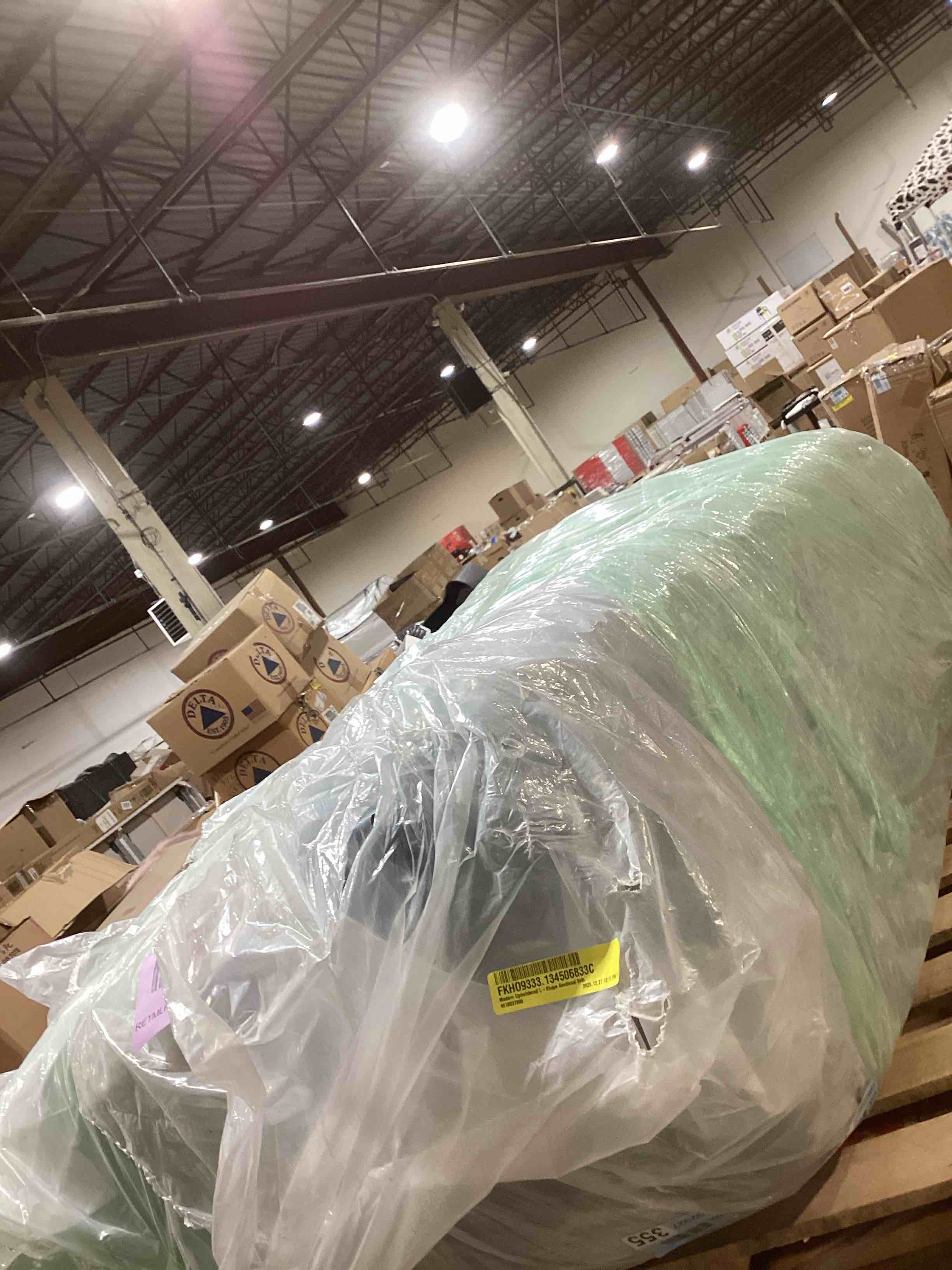 Condition photo showing Good Condition for 96" Sectional Couches for Living Room Cloud Couch Sofa with L-Shape Upholstered Boneless Couchs Modern Modular Sectional Couch with Chaise (Black, 96" W+Left Facing Chaise+2Seaters)