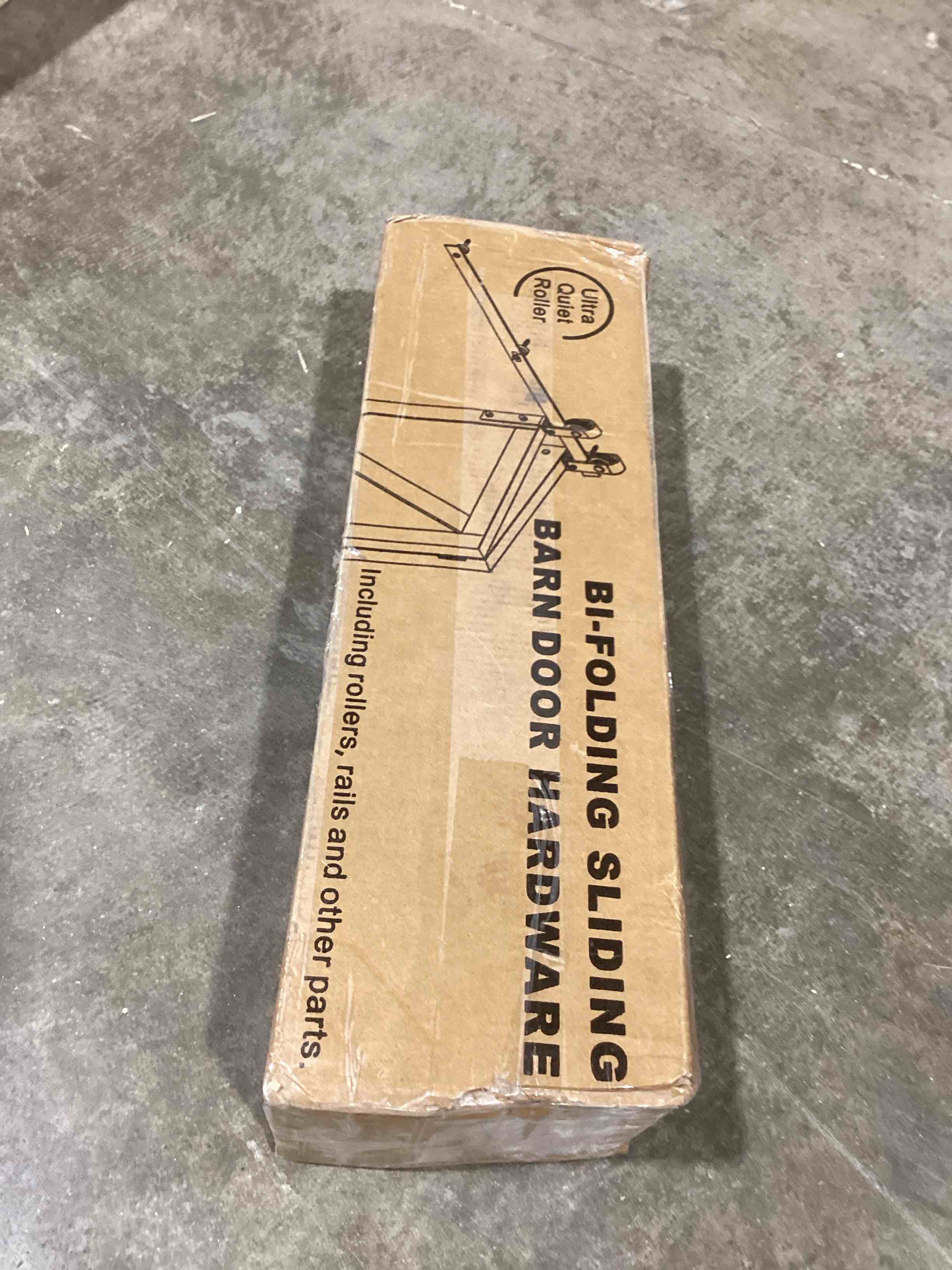 Condition photo showing Good Condition for 48” Bifold Barn Door Hardware Kit Black Folding Barn Door Kit (Doors Not Included)