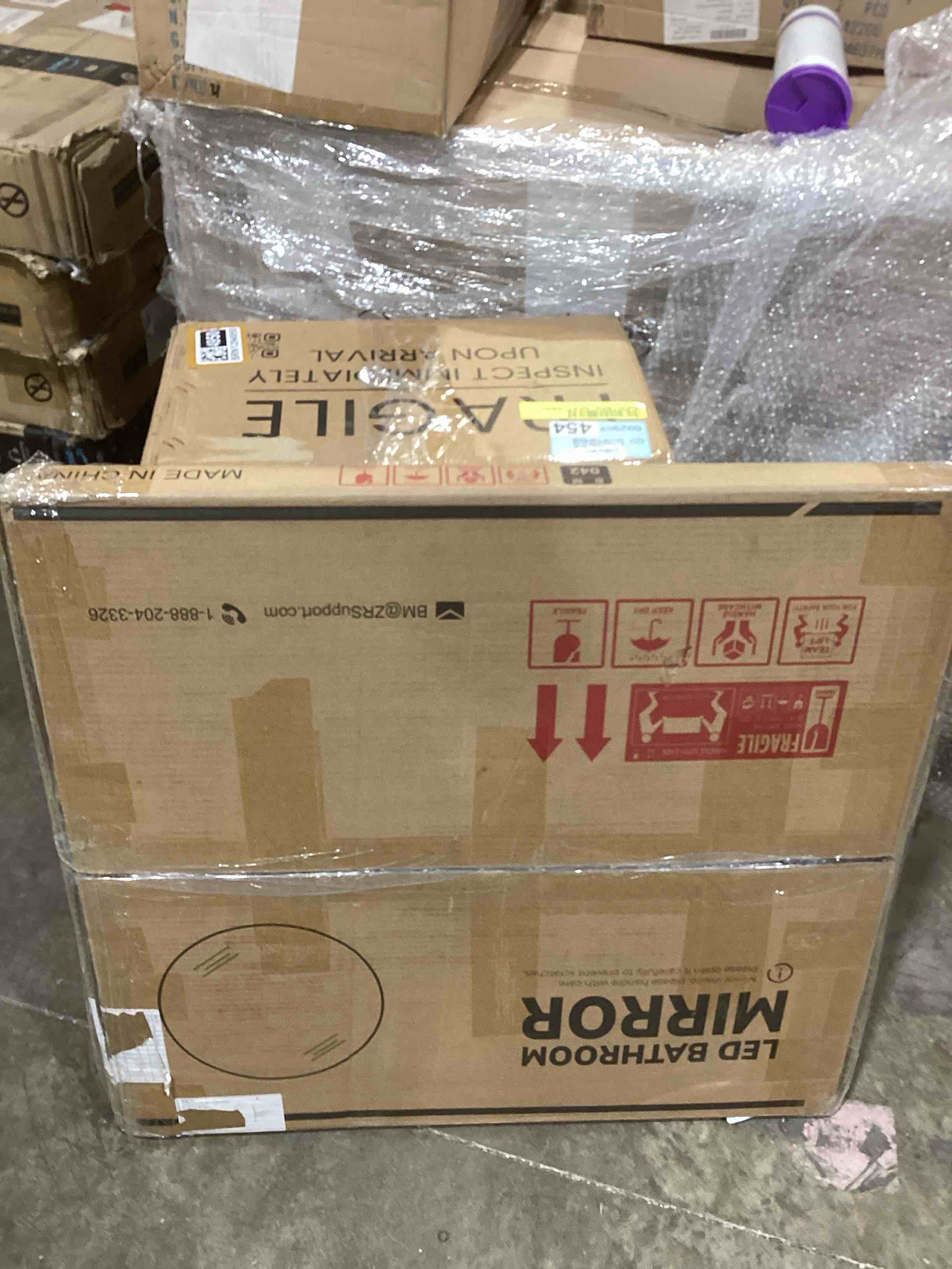 Condition photo showing Good Condition for Adorna Round Frameless Backlit Mirror, LED Bathroom Mirror with Dimmable Brightness, Anti-fog Function, 50000h Lifetime, Shatterproof Film