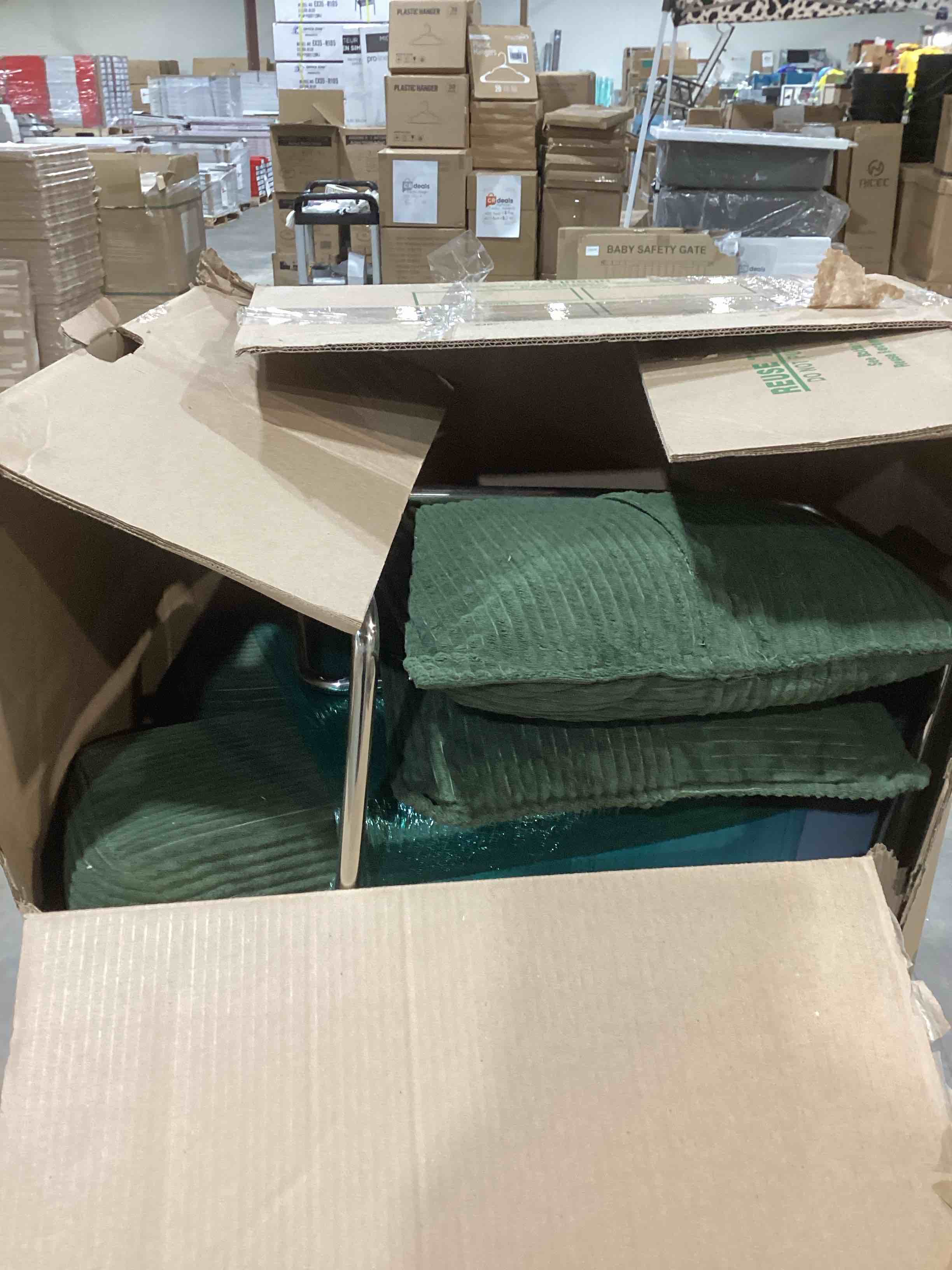 Condition photo showing As Is for 81.6" King Size Convertible Sleeper Sofa Bed With 2 Pillows, Corduroy Folding Mattress Couch Removable And Washable Sofa , Floor Sofa Lounge Couch For Living Room Small Spaces