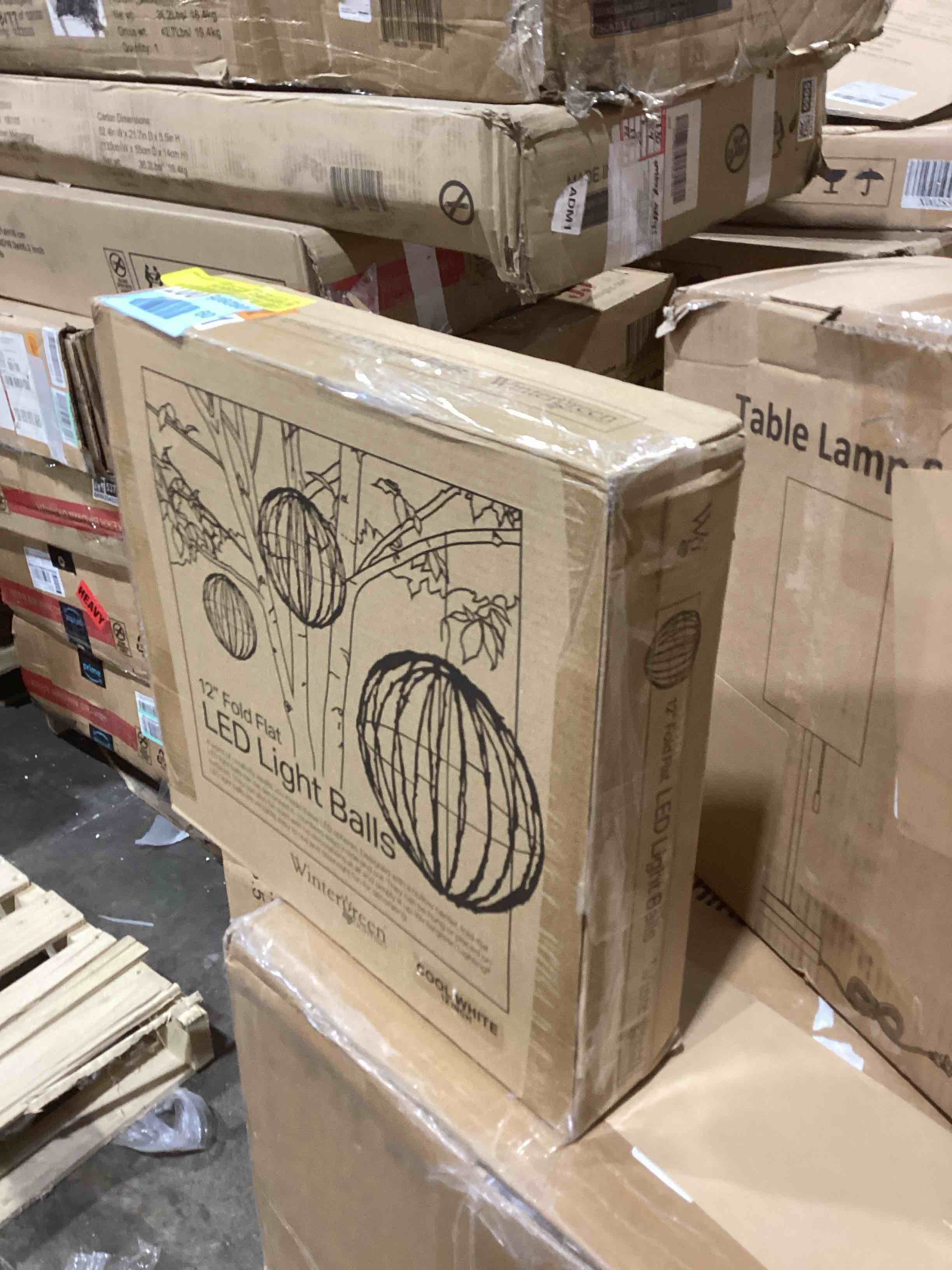 Condition photo showing Good Condition for LED Light Ball – Indoor/Outdoor Christmas Light Balls, Light Spheres Outdoor/Sphere Light Fold Flat Metal Frame (12", White Frame/Cool White Lights)