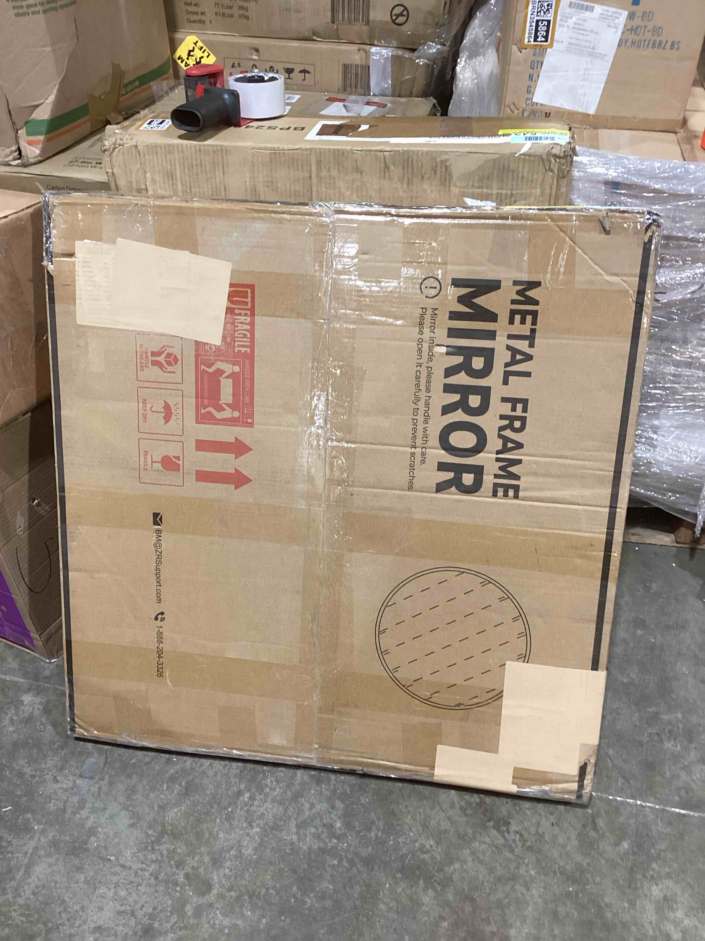 Condition photo showing New/Like New for Valancia Round Bathroom Vanity Mirror With 2” Aluminum Alloy Frame