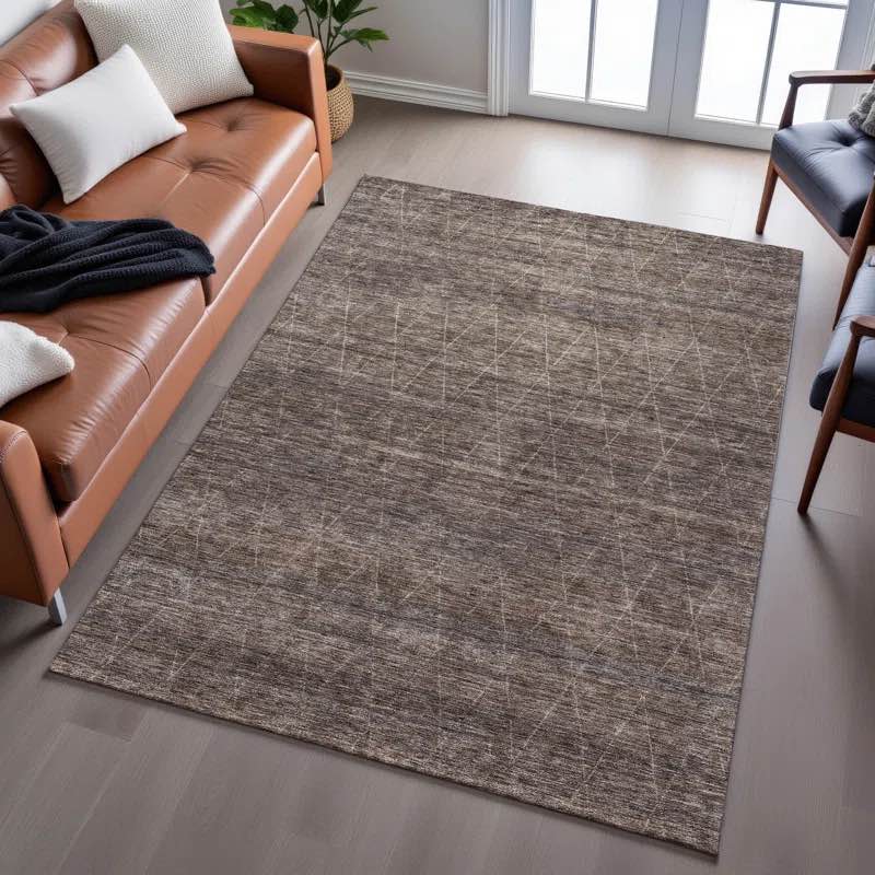 Premium Machine Washable Kent AMF1165 Geometric Rug, Size:   Rectangle 8' x 10'