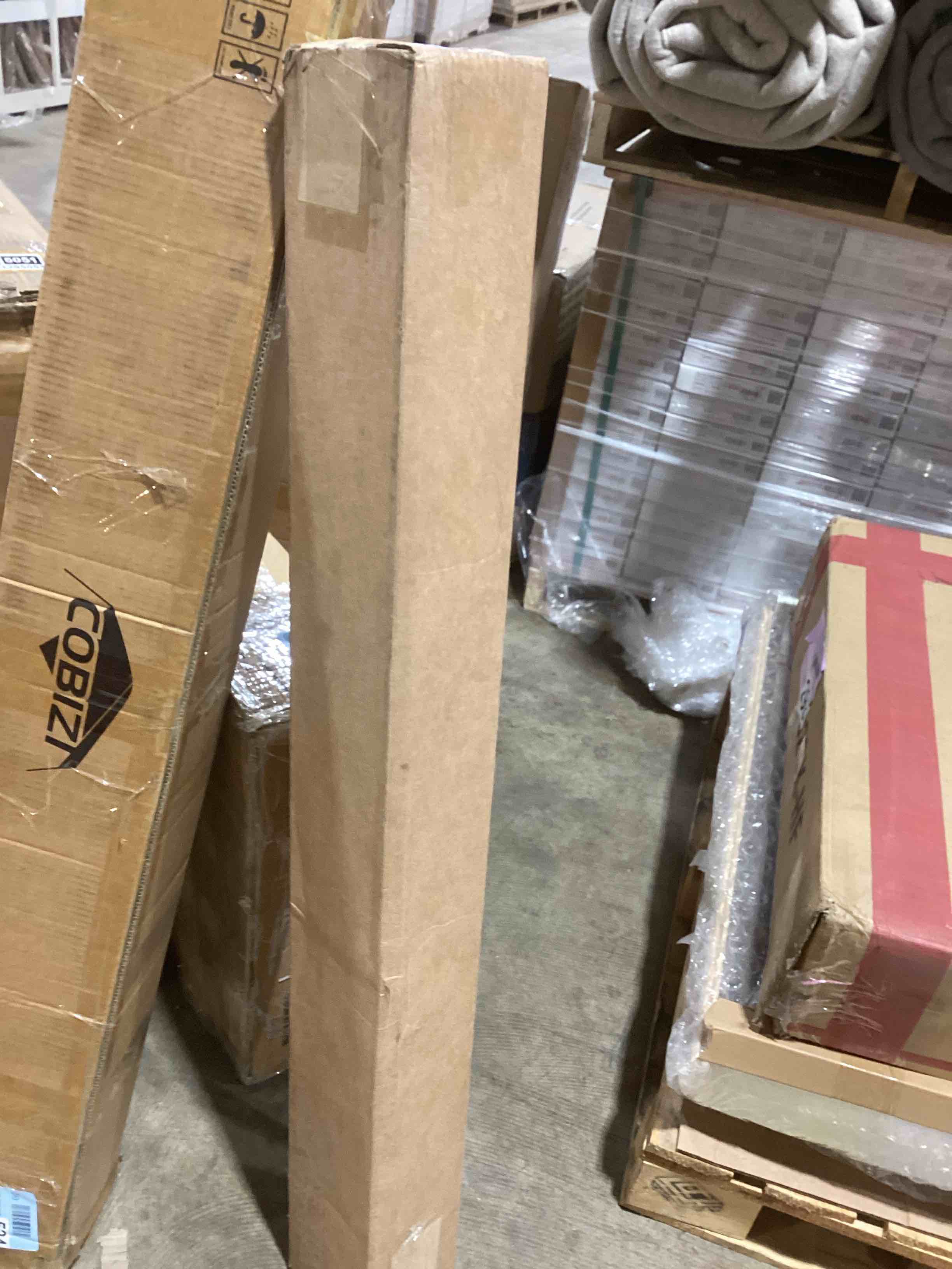 Condition photo showing Good Condition for Extra Large Wall Art Fabric Print - Minimalist Abstract Landscape Art Brown & Black Wave Toned Contemporary Artwork Decor for Living Room or Bedroom - "Frame Assembly Required (Unfinished Frame)" 60" H x 46" W