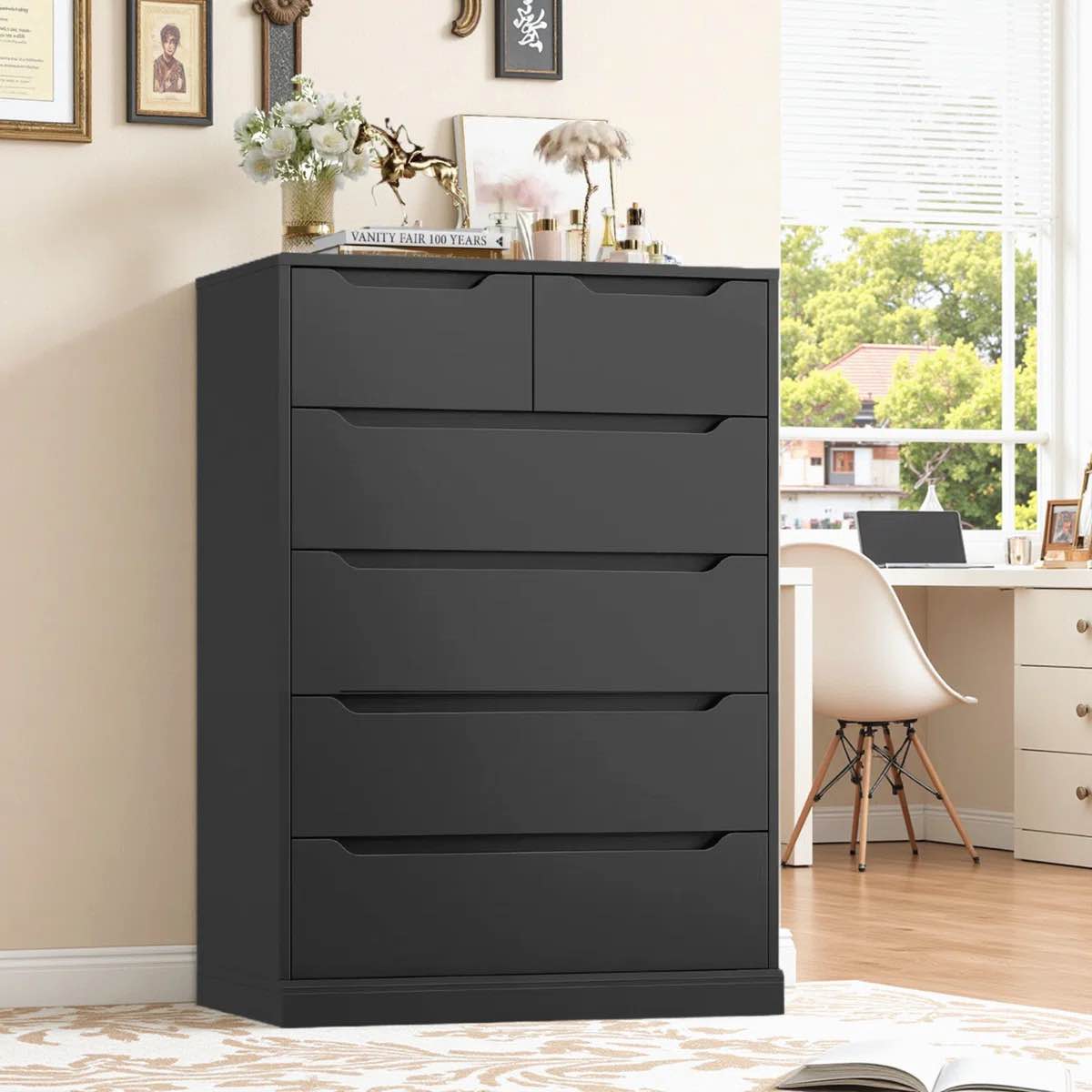 27.6” W 6- Drawer Dresser
