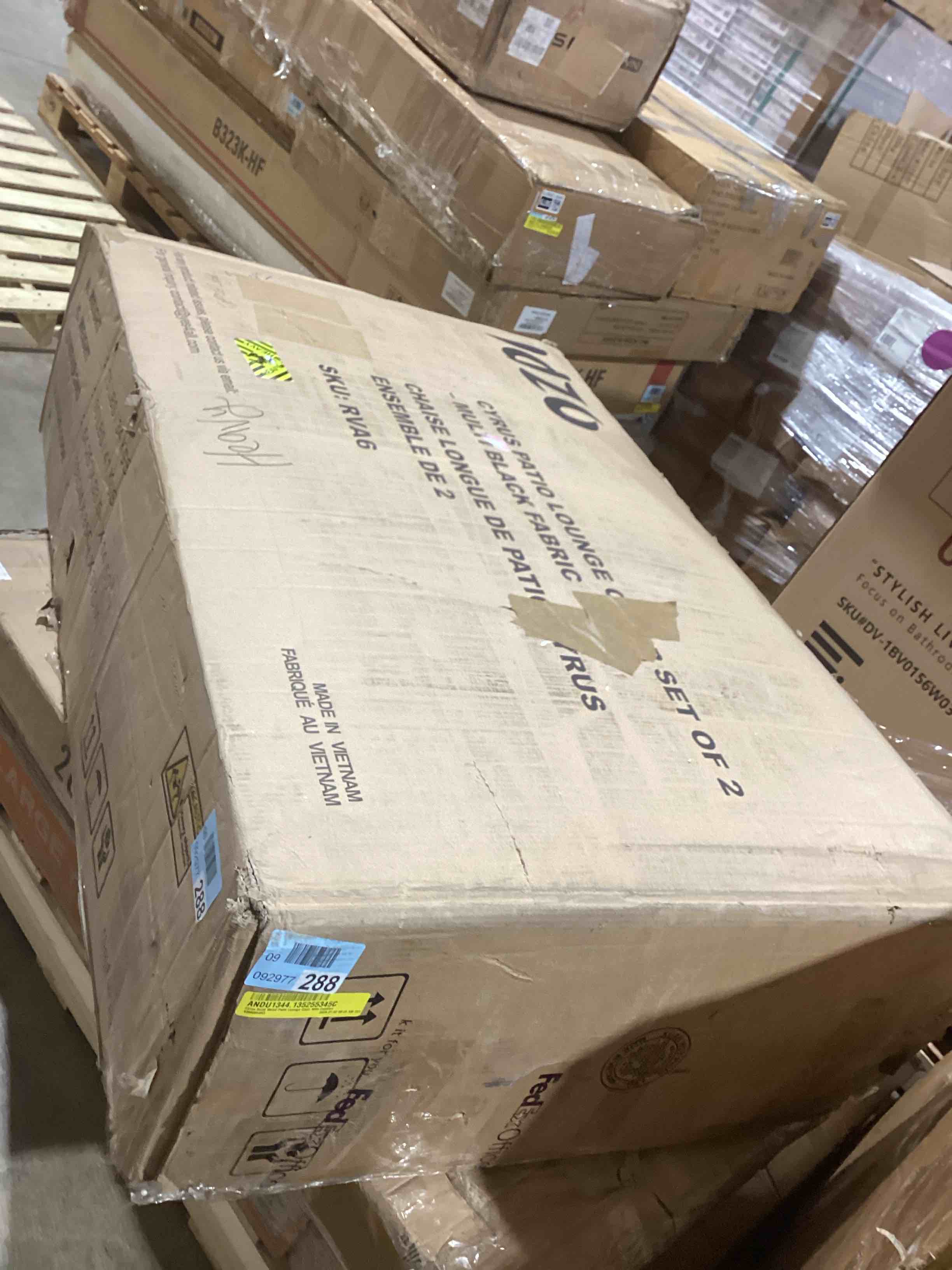 Condition photo showing Good Condition for Cyrus Solid Wood Patio Lounge Chair With Black Cushion