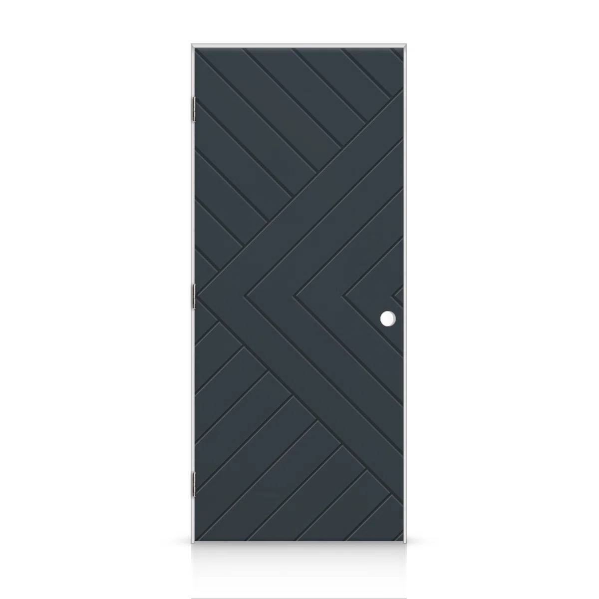 Painted Smooth Composite Single Prehung Interior Door, 32" x 80", Charcoal Gray- Door Handing: Right
