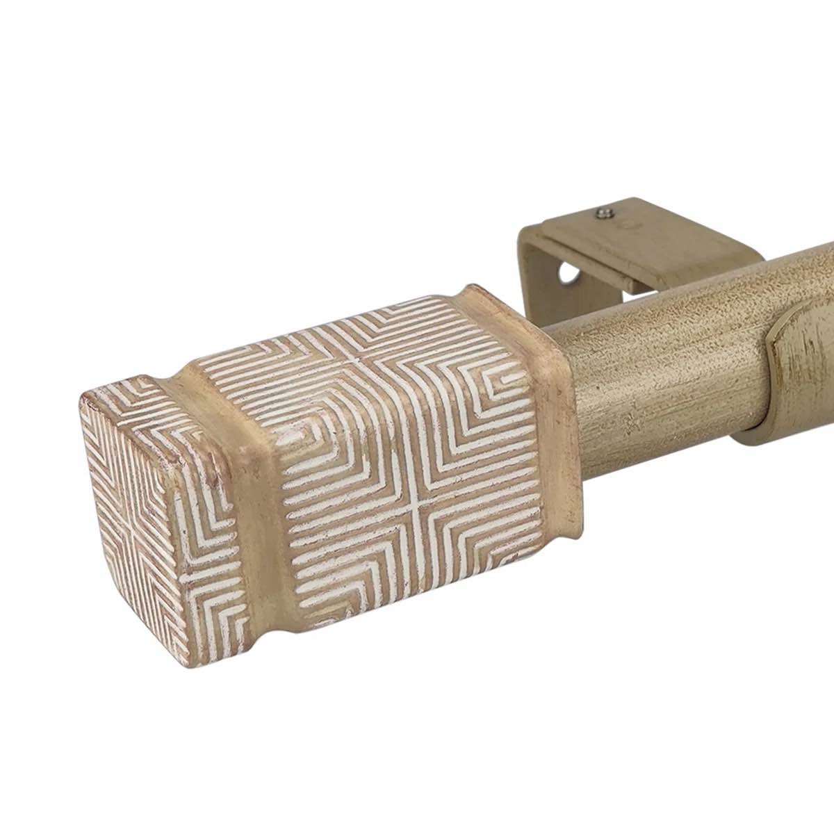 Nicastro Beige Iron Adjustable 1” Dia Single Curtain Rod