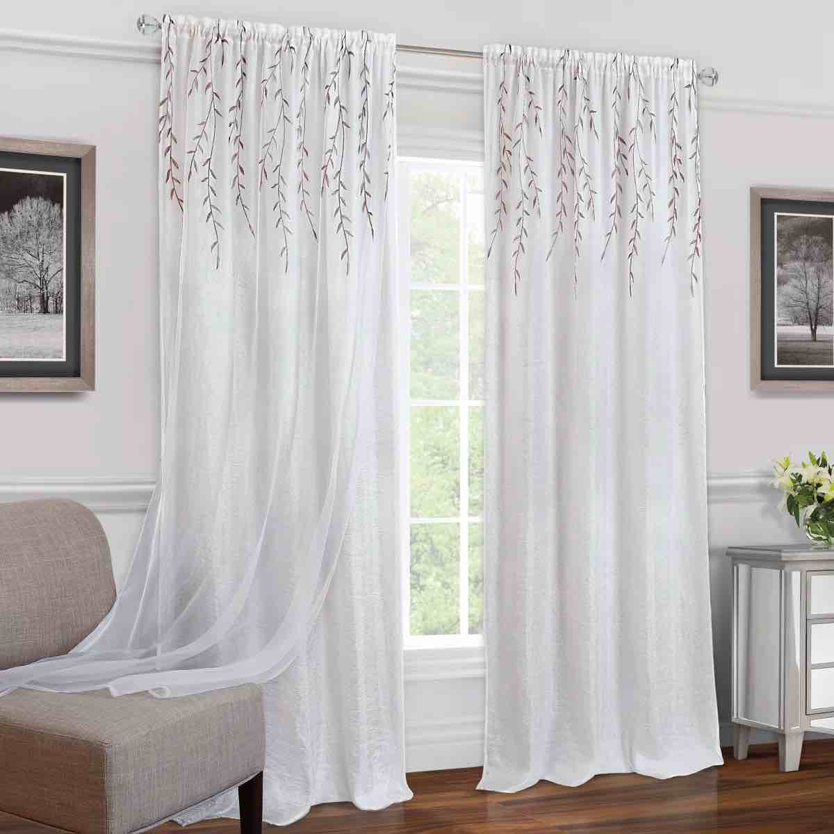 Hadlee Polyester Semi Sheer Curtain Single Panel 