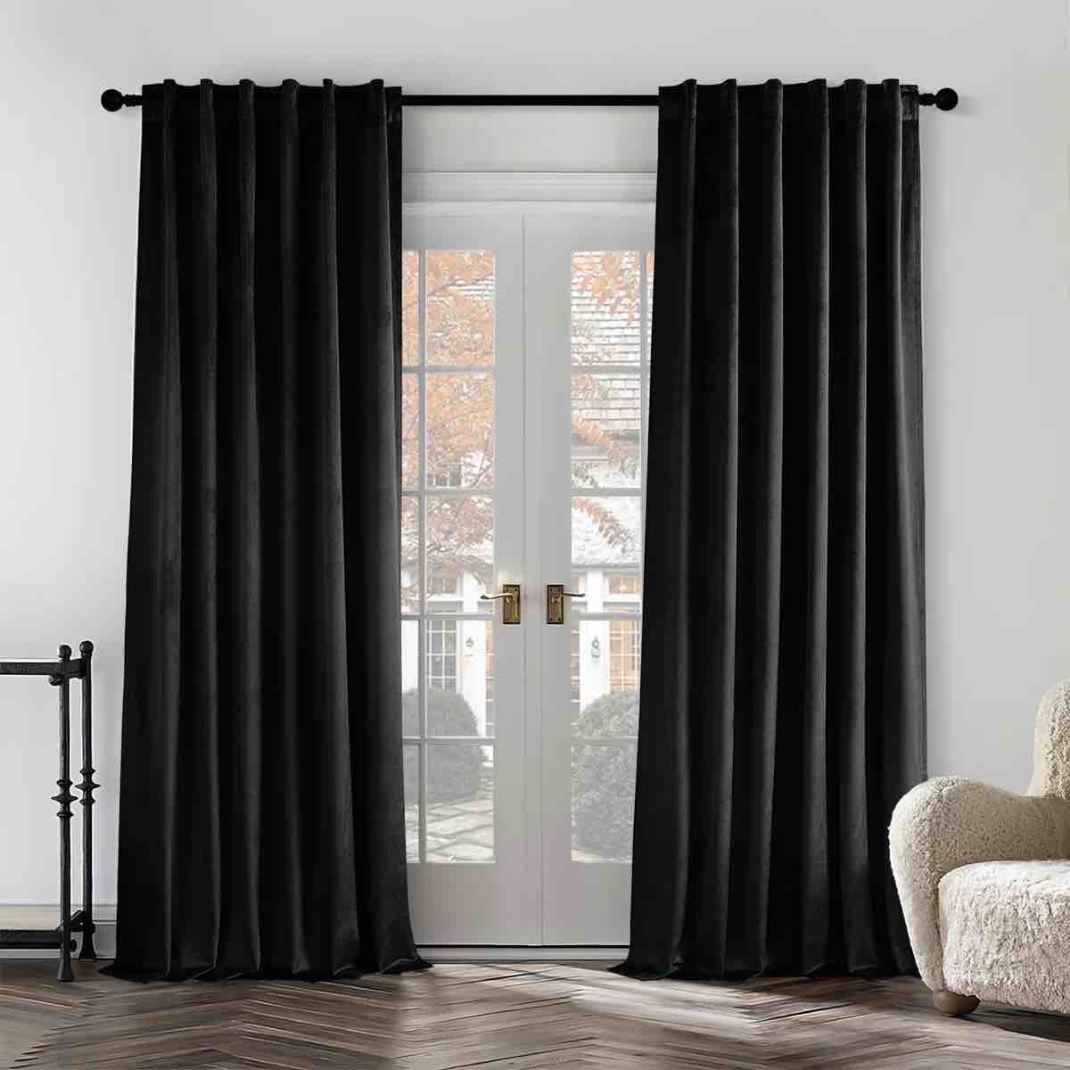 Ike Solid 70%-85% Blackout Rod Pocket Back Curtain Panels (Set of 2)