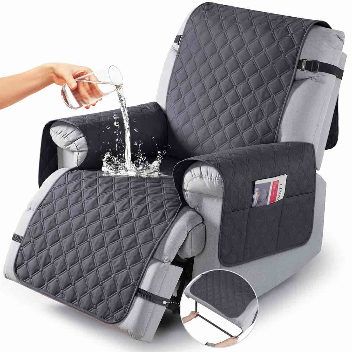 Wildee Waterproof Recliner Chair Cover Couch Covers With Pocket 