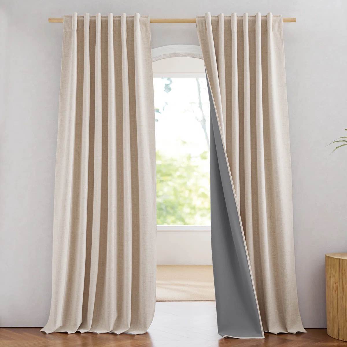 Parbel 100% Blackout Curtain for Bedroom & Living Room Thermal Insulated Privacy Room Darkening Drapes, 2 Panels