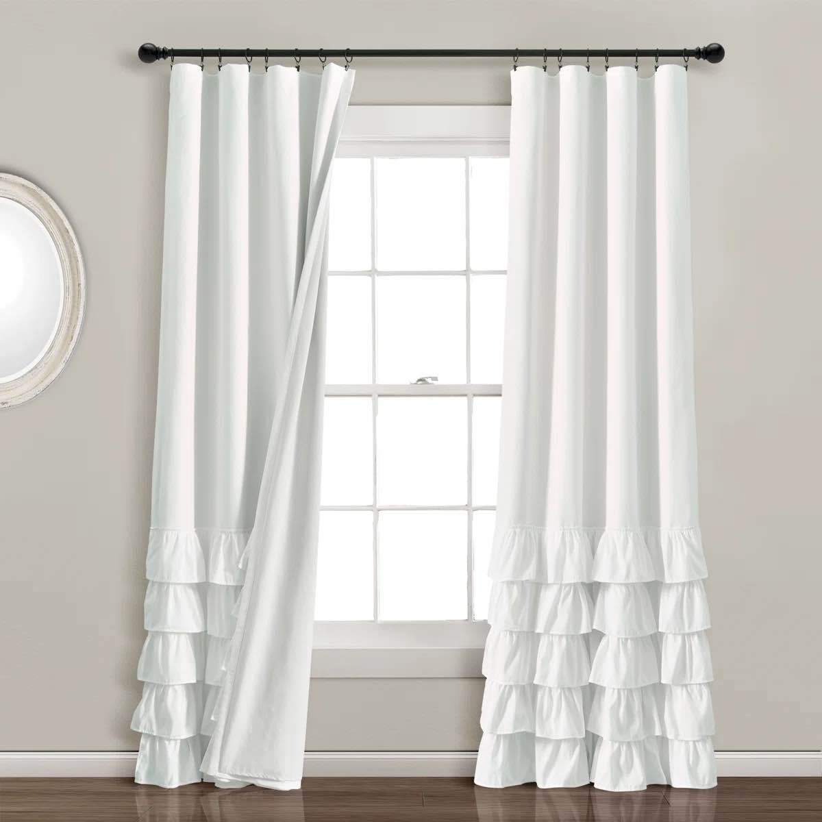 allison ruffle polyester blackout curtain single panel 