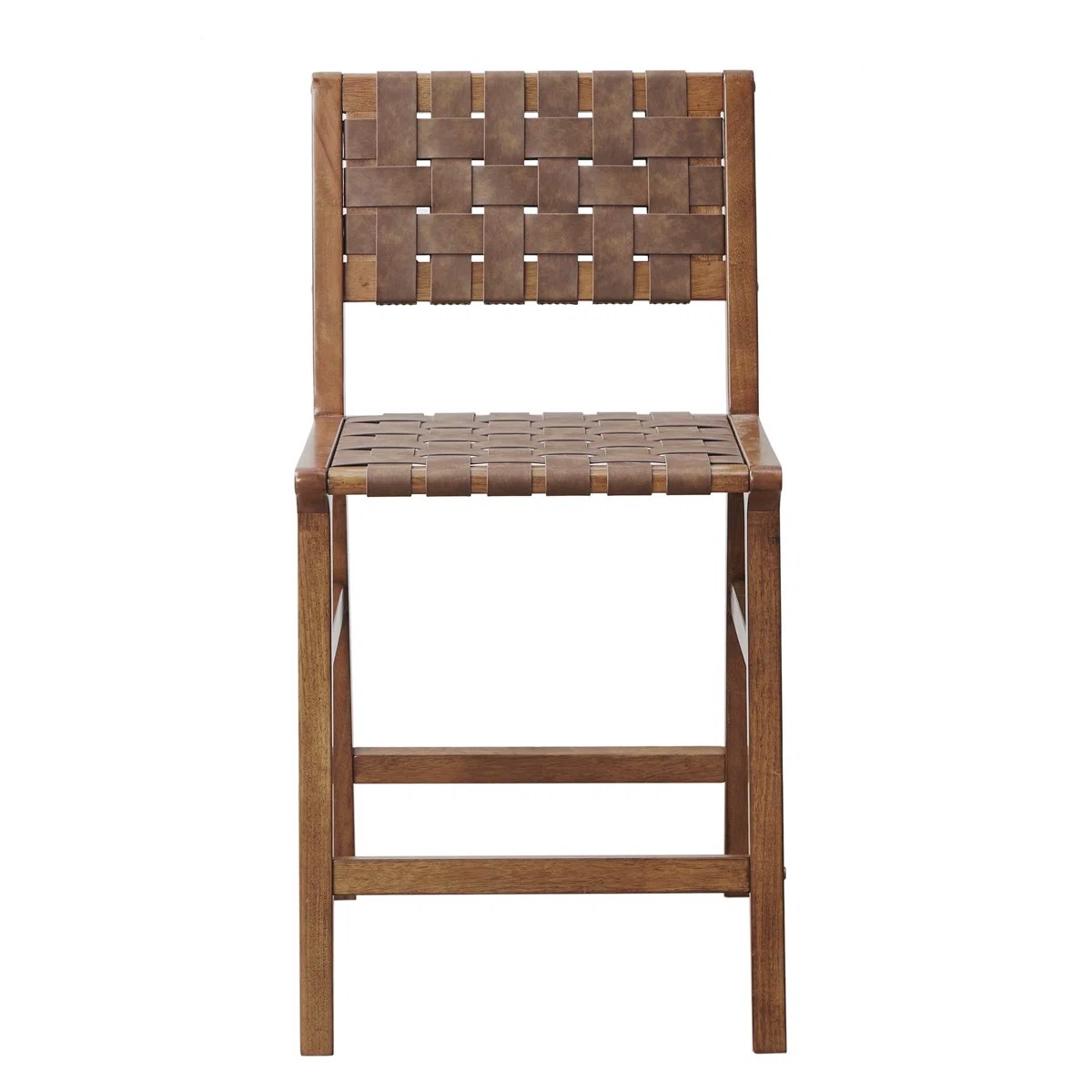 Oslo 24” H Faux Leather Woven Counter Stool