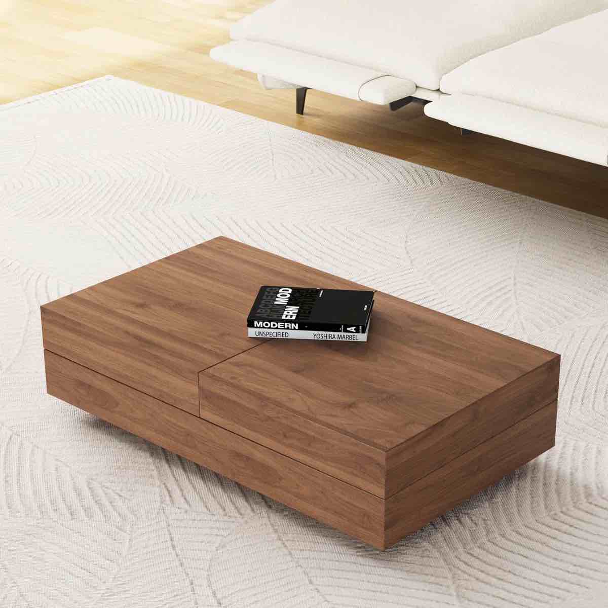 roanoke living room coffee table (with storage function), modern living room furniture, brown