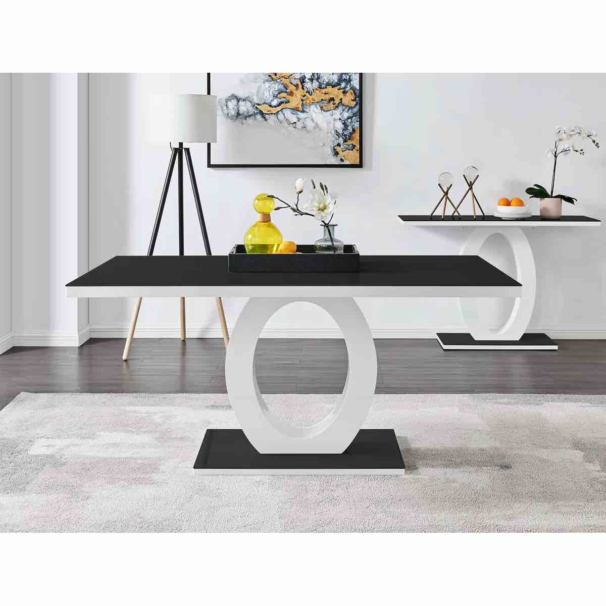 SEE DESCRIPTION Scottsmoor Modern High Gloss Halo Luxury Dining Table