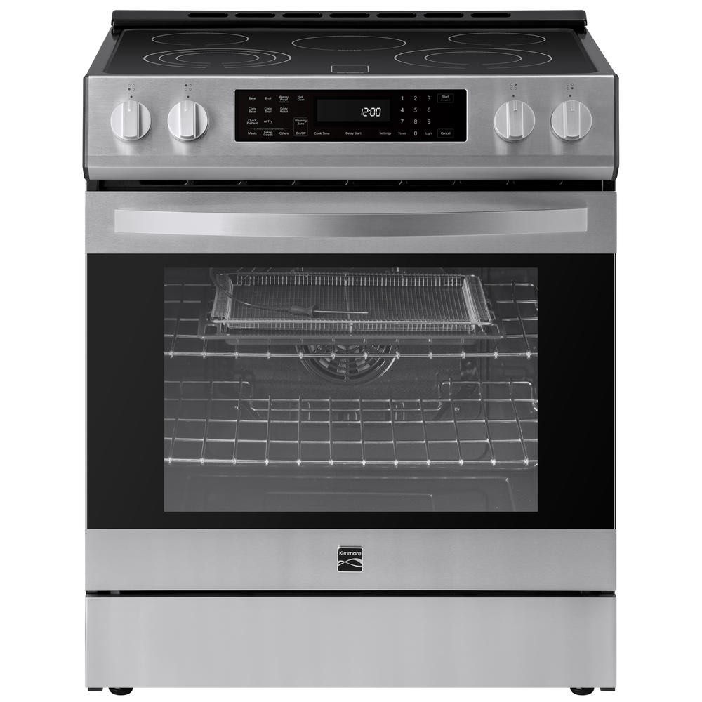 Kenmore 22-96843 96843 5.6 Cu. Ft. Front-Control Electric Range With True Convection, Air Fry, And Self-Clean Oven – Stainless Steel