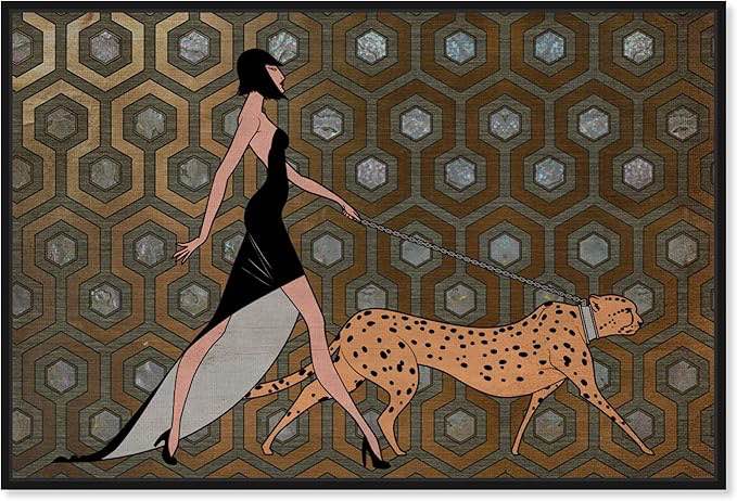 Fashion and Glam Framed Wall Art Canvas Prints 'Own the Street' Runway, Black Frame 36” X 54”