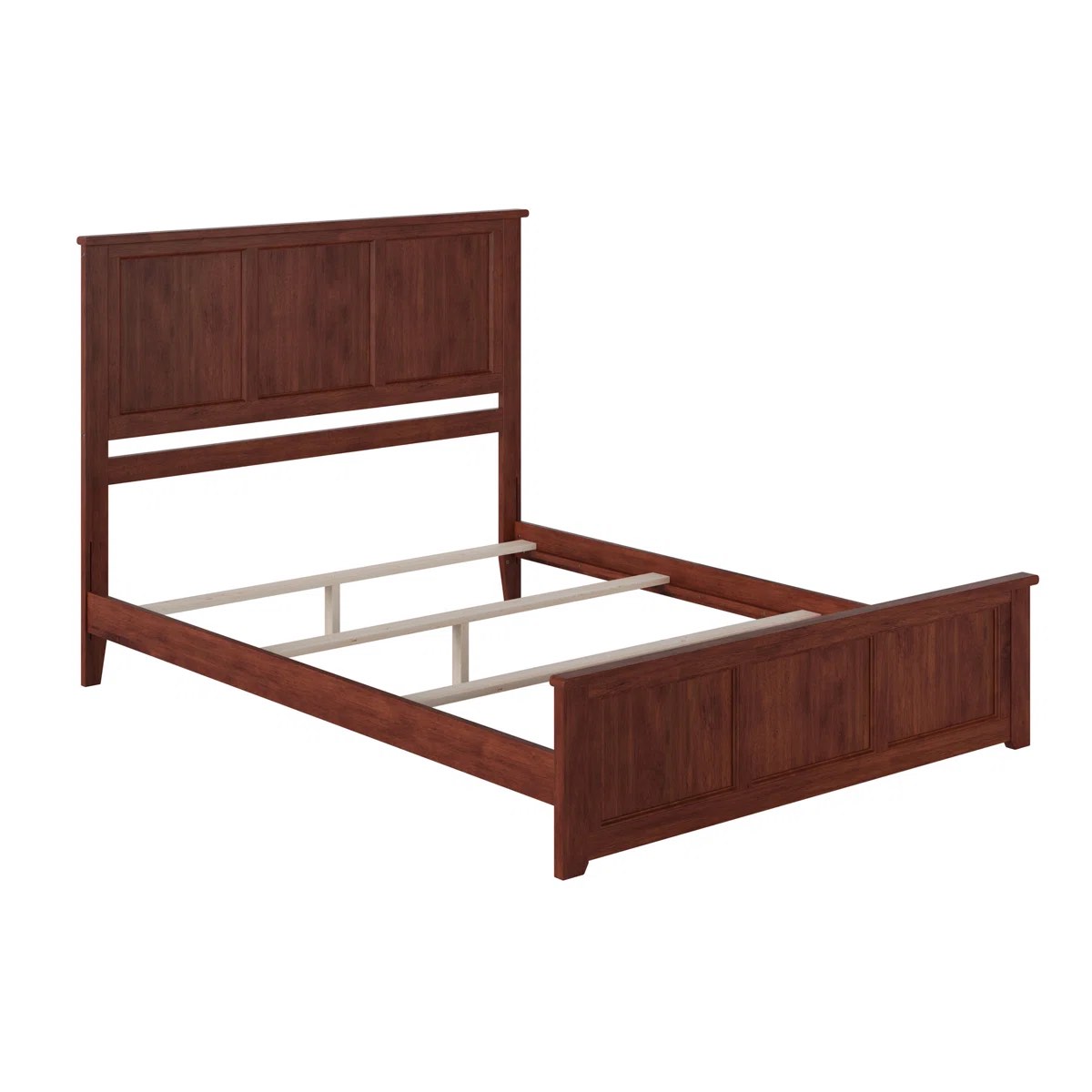 Amear Solid Wood Foundation Bed with Matching Footboard