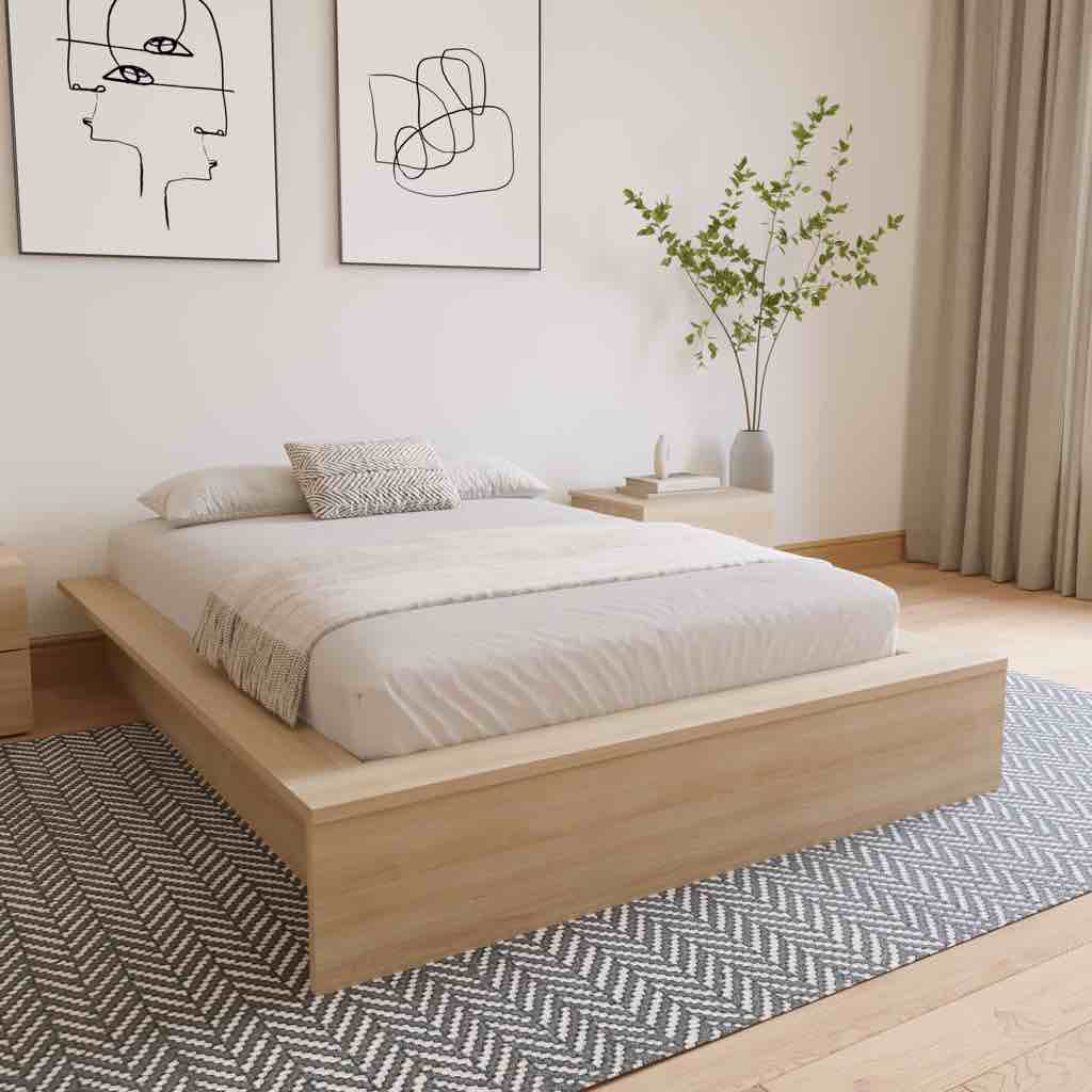 James Platform Bed - Natural Blond Oak (King) Nexera 238083