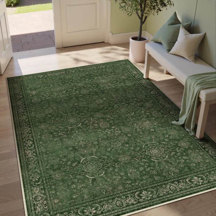 Ainez Tranditional Oriental Machine Washable Area Rugs With Non-Slip Backing, Rectangle 9' x 12'
