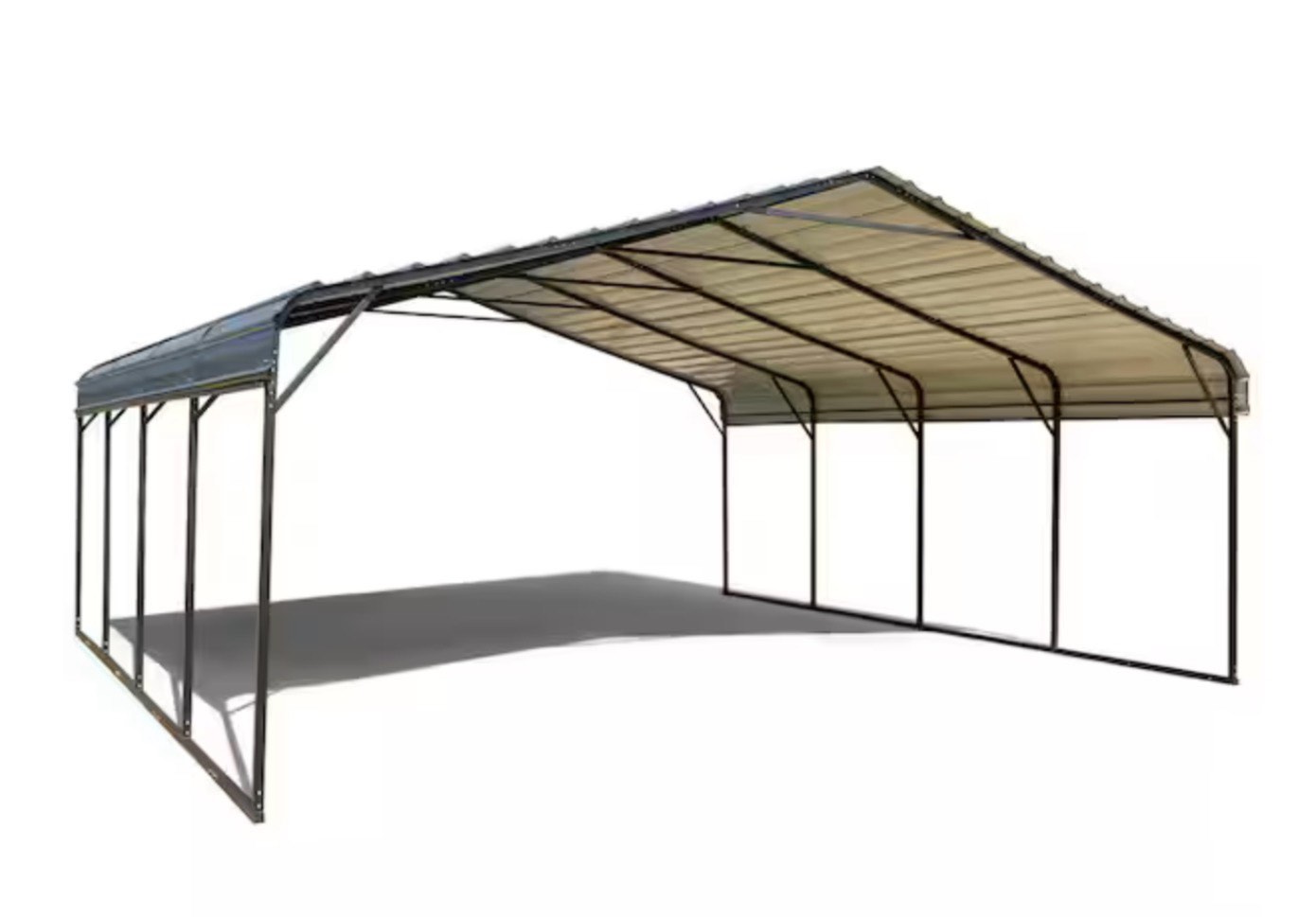 SEE DESCRIPTION XWG308 20 ft. x 20 ft. Carport with Galvanized Steel Roof, Sturdy Metal Carport for Cars, Boats, and Tractors by HOMMOW