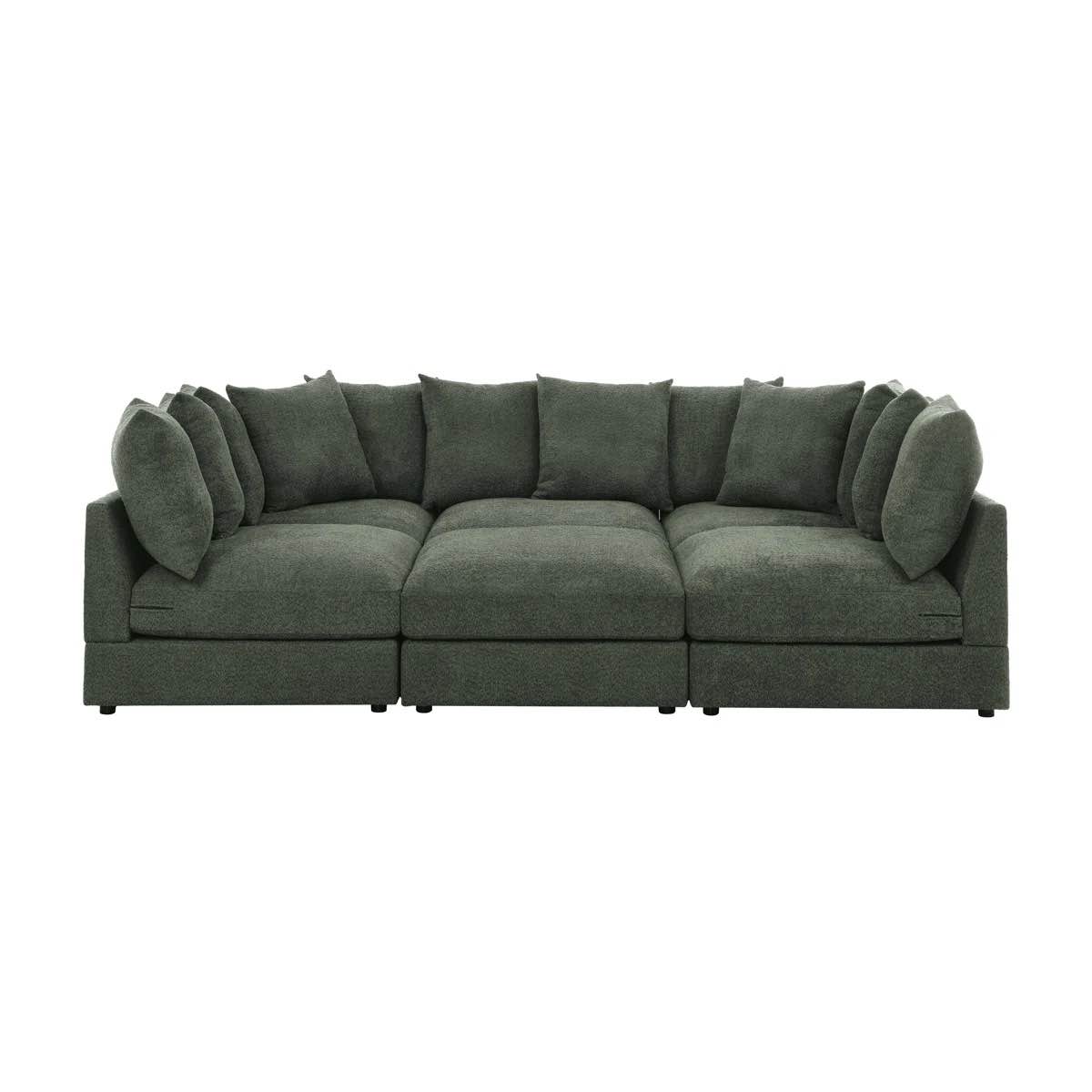 SEE DESCRIPTION Arden Cloud Modular Sectional, Green Microfiber/Microsuede