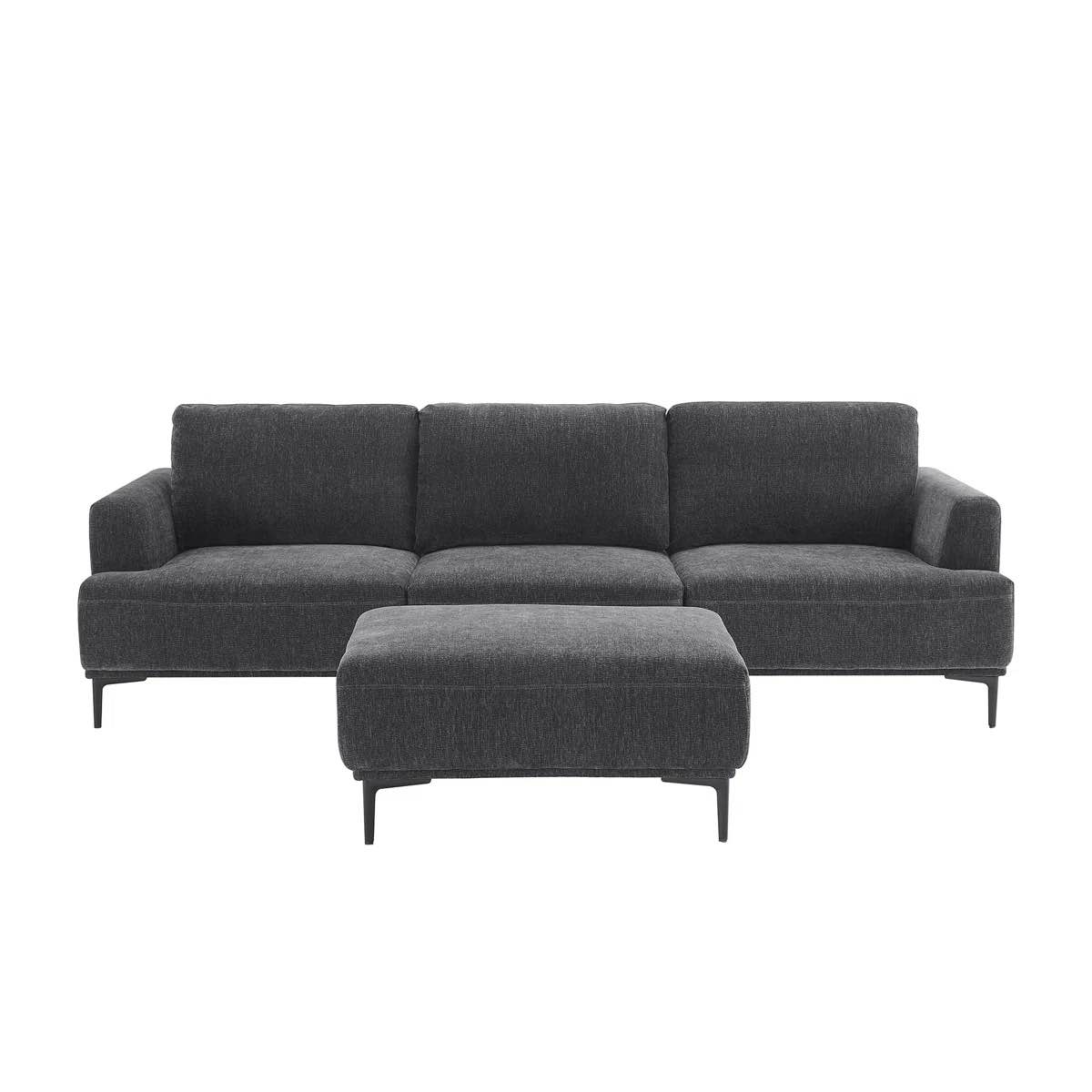 SEE DESCRIPTION Harshith 100.39" Wide Velvet Reversible Modular Sofa with Ottoman