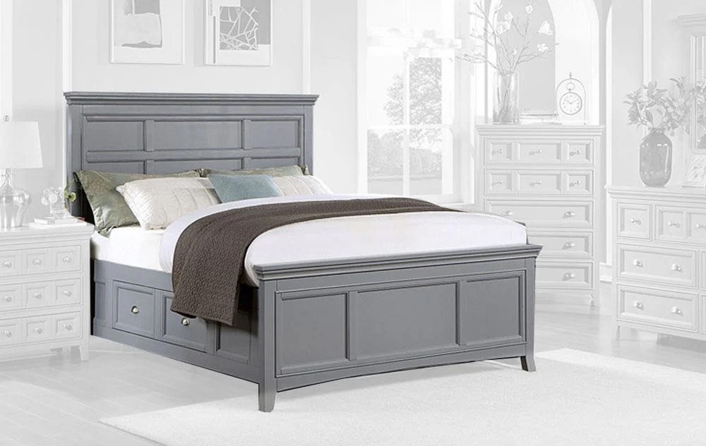 SEE DESCRIPTION Furniture of America - Castlile Queen Bed in Gray - CM7413GY-Q-BED