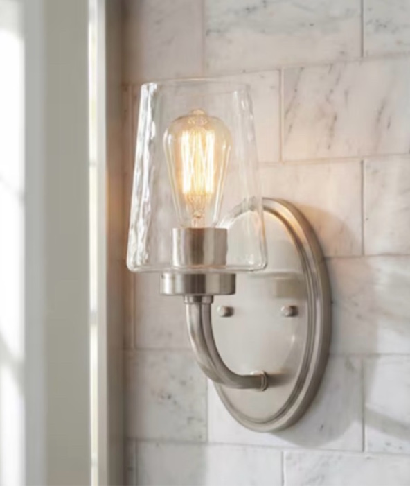 ACROMA Seymour 7.4-in 1 Light Matte Nickel Modern/contemporary Bathroom Vanity light 30701SNWT