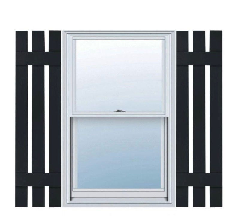 Elena Millworker lifetime vinyl LS3S12X06700BL standard 3 board spaced vinyl shutters