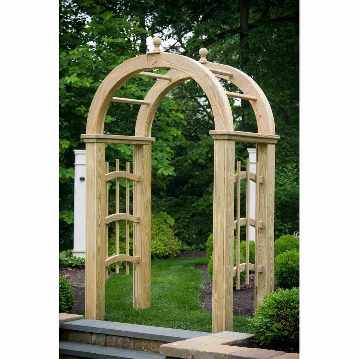 59.75” W X 36.25” D Wood Arbor