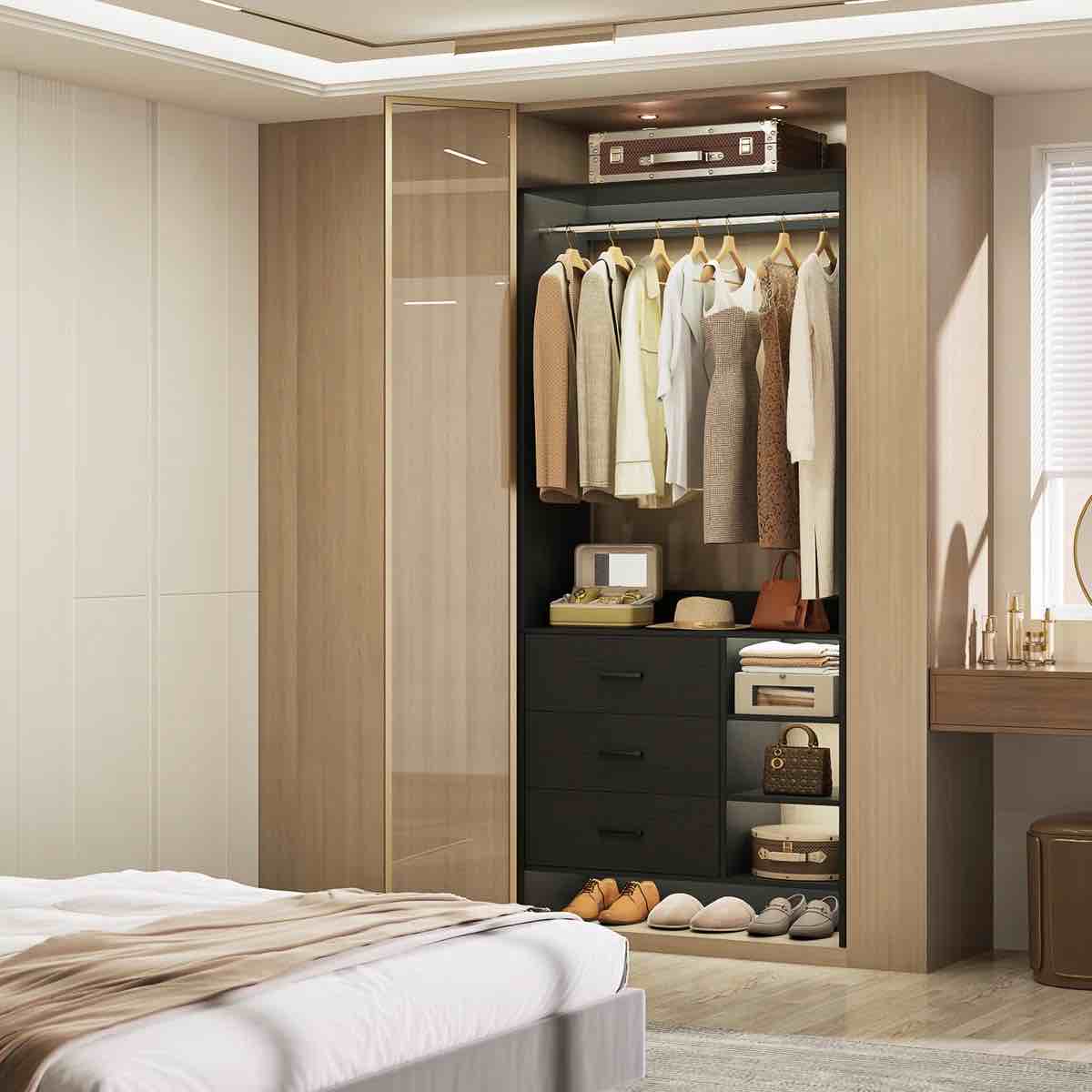 Chaddrick 30”W Freestanding Closet, Black 