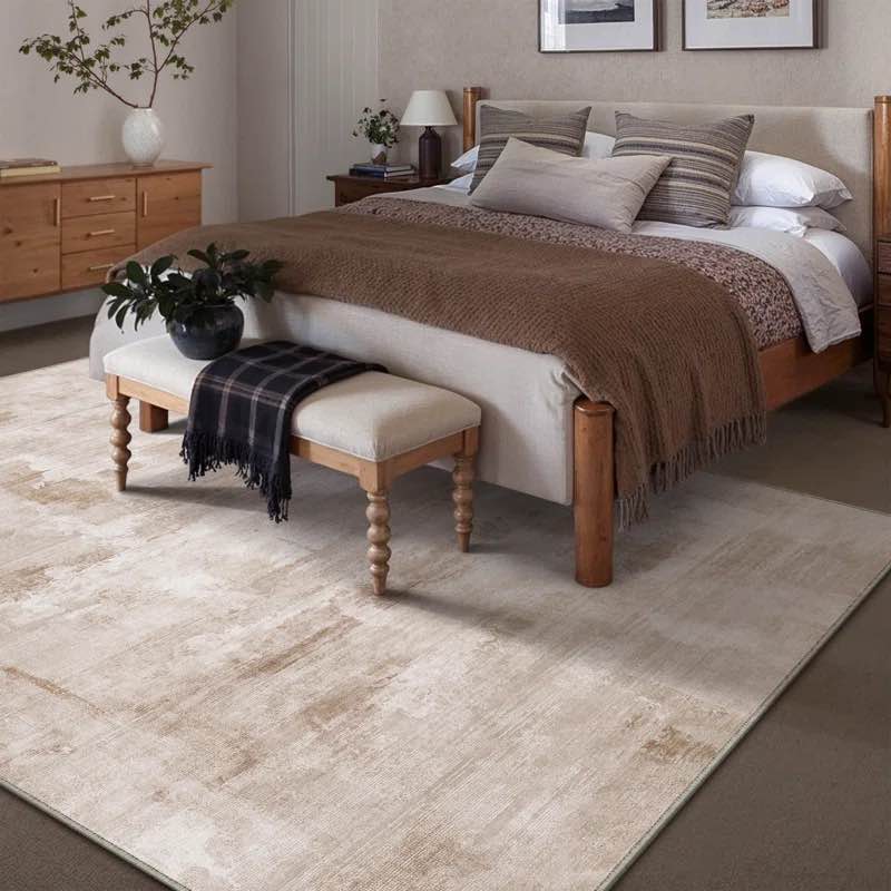 Lumora Oriental Light Brown/ Beige Area Rug, Rectangle 7'9" x 9'9"