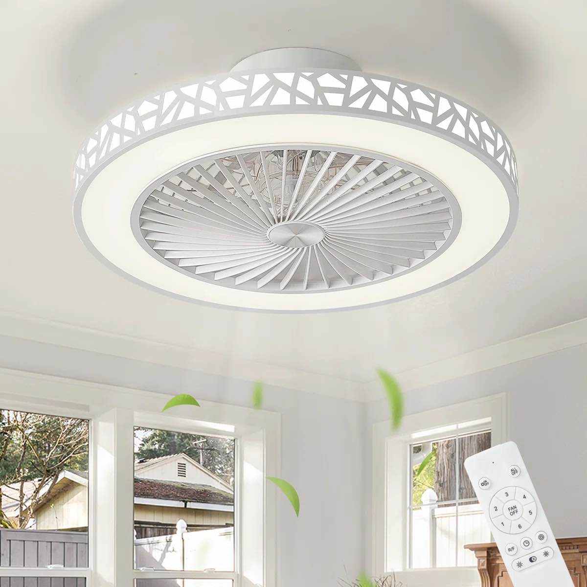 Latiyah 20?? Ceiling Fan With Led Lights And Remote Control Reversible Modern Ceiling Fan With Light Kit