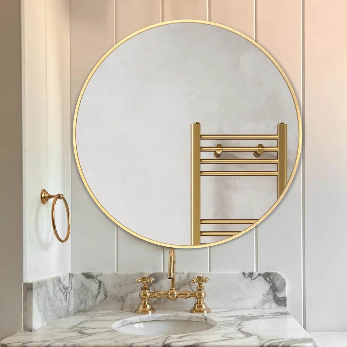 Pieterjan Metal Round Wall Mirror For Bathroom/ Vanity Mirror, 36" x 36"
