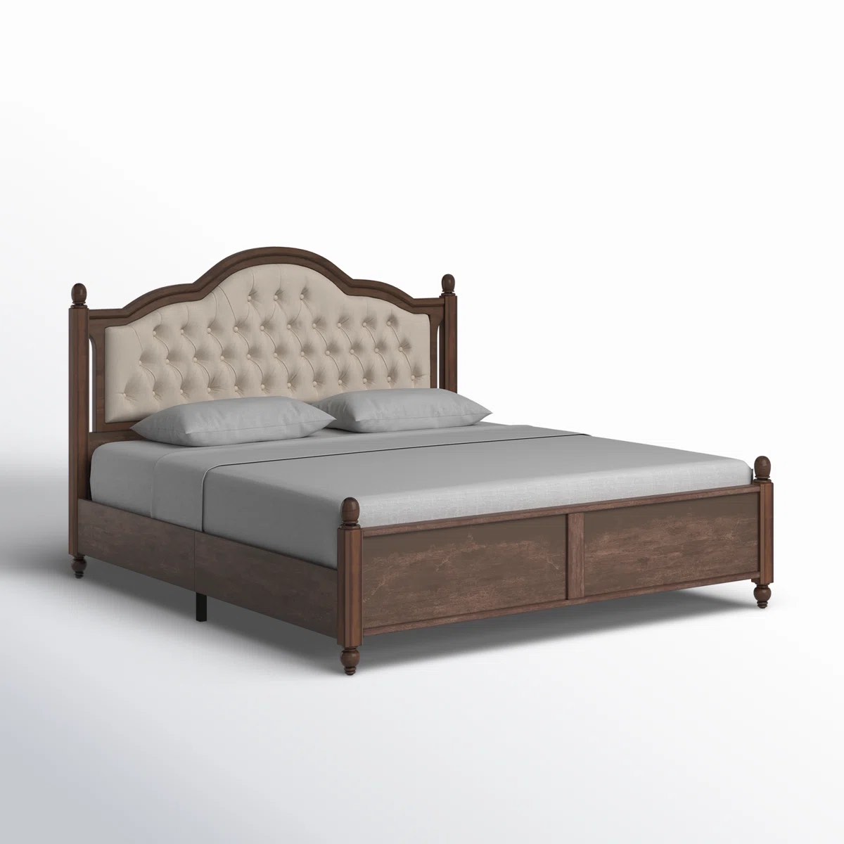 bilal king size upholstered bed solid wood platform