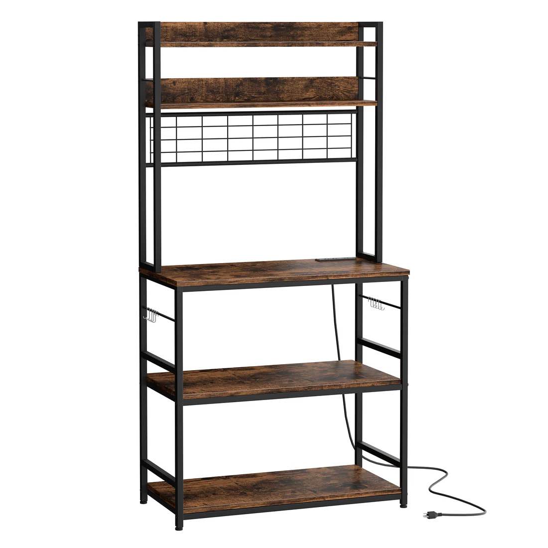 SEE DESCRIPTION & PHOTOS Multipurpose Kitchen Storage Rack, Baker’s Rack for kitchens with Power Outlet &Hook