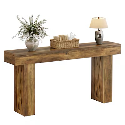 Tribesigns Farmhouse Rectangular Wood Finished 63-in W x 33.9-in H Console table