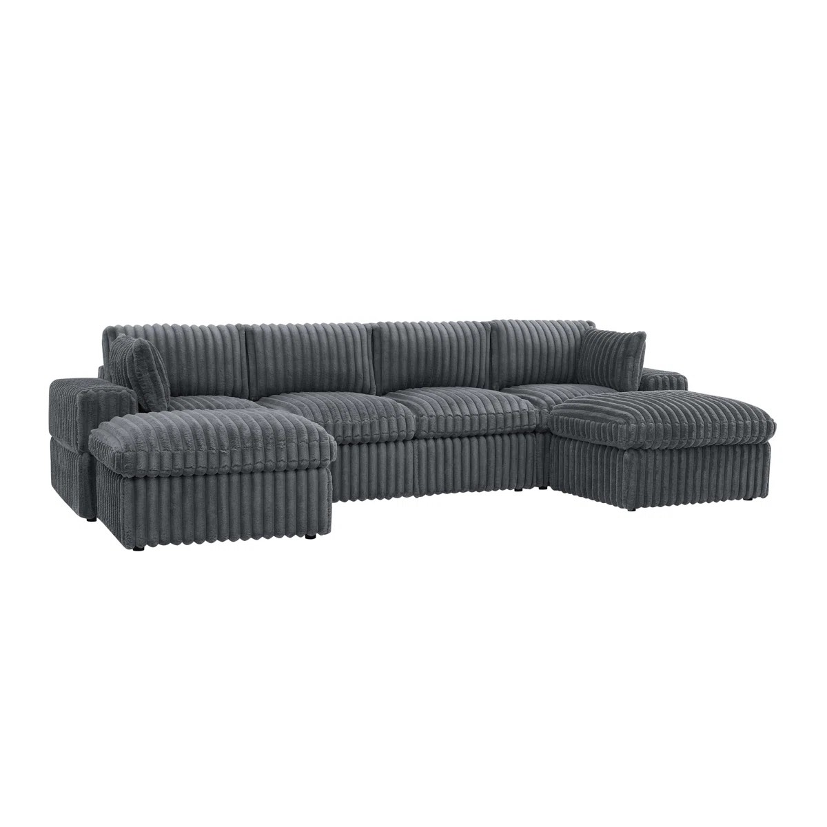 134" 6-piece modular wide-corduroy sectional sofa