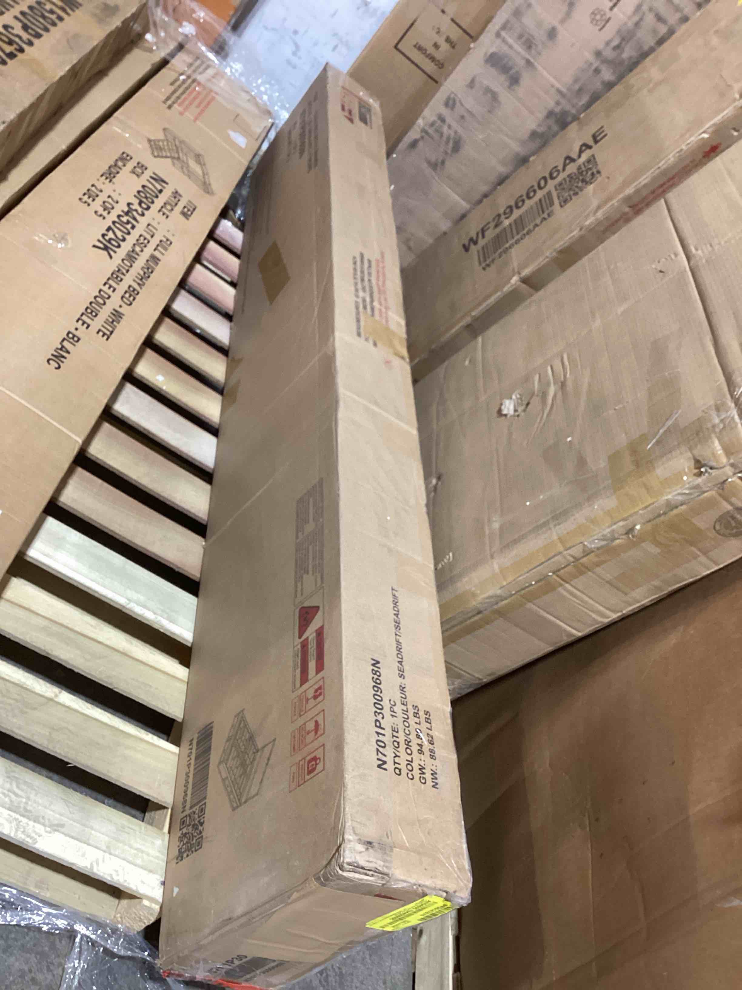 Condition photo showing Good Condition for SEE DESCRIPTION Queen Size Wood Storage Bed Frame with 6 Drawers, Platform Bed with Wooden Slats Support, No Box Spring Needed, Seadrift