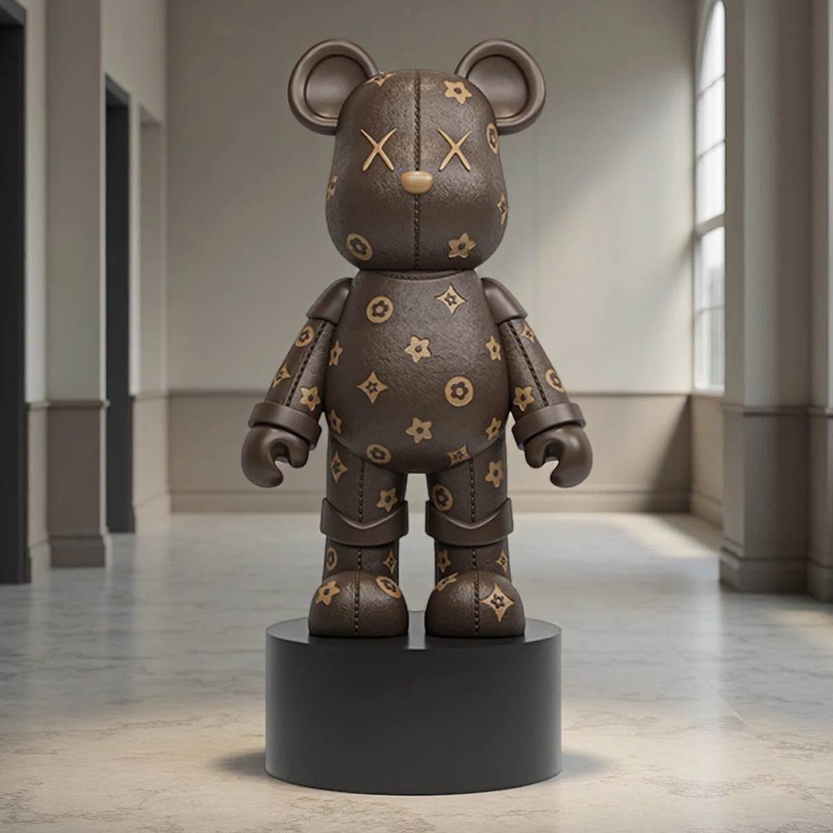 Brown Patterned Resin Bear Decorative Statute- PLASTIC BASE ONLY