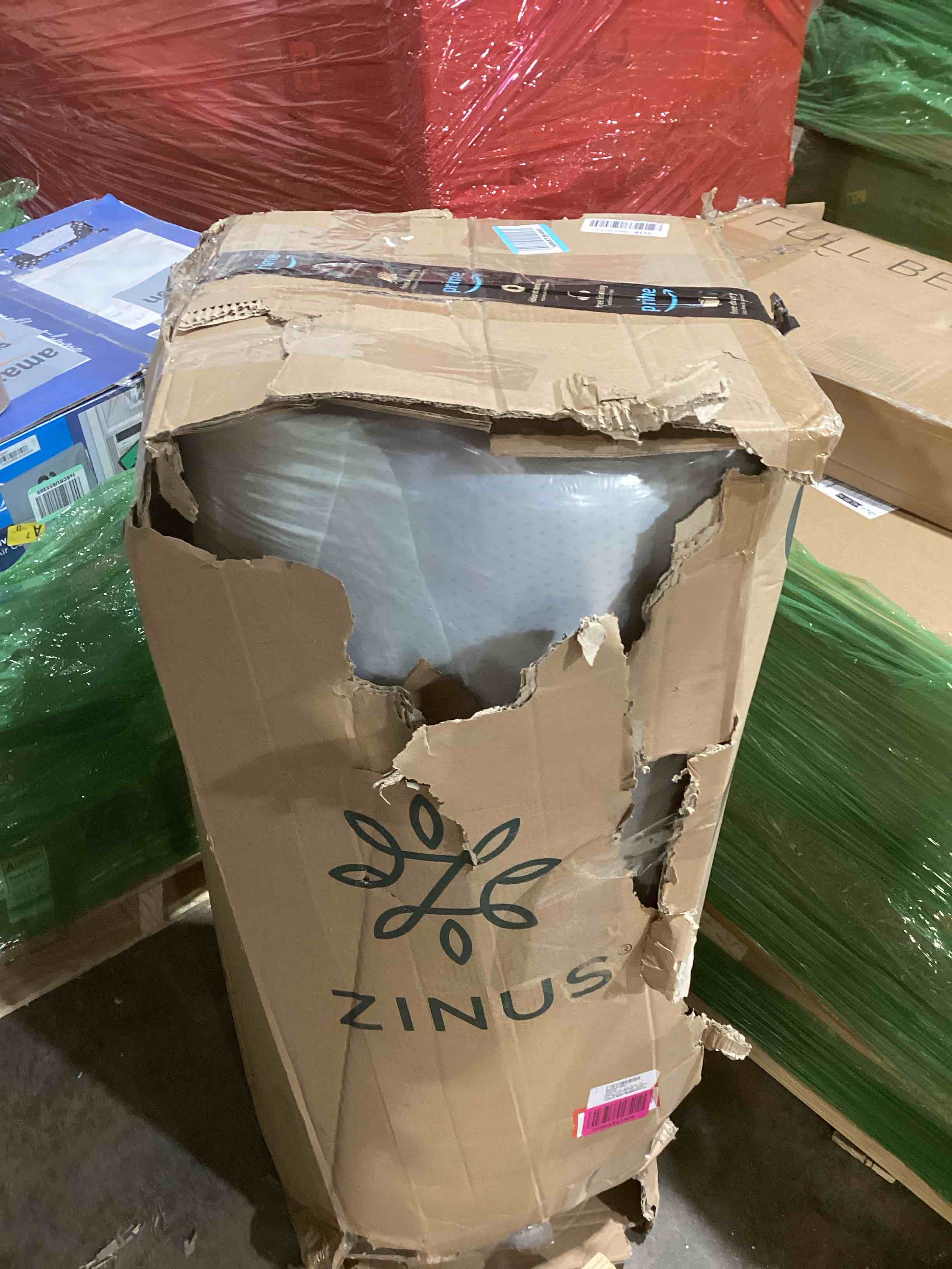 Condition photo showing New/Like New for Zinus 14 Inch King Green Tea Memory Foam Mattress, Fiberglass Free, Medium Firm Feel, Zoned Pressure Relief, Certified Safe Foams & Fabric, Mattress in A Box
