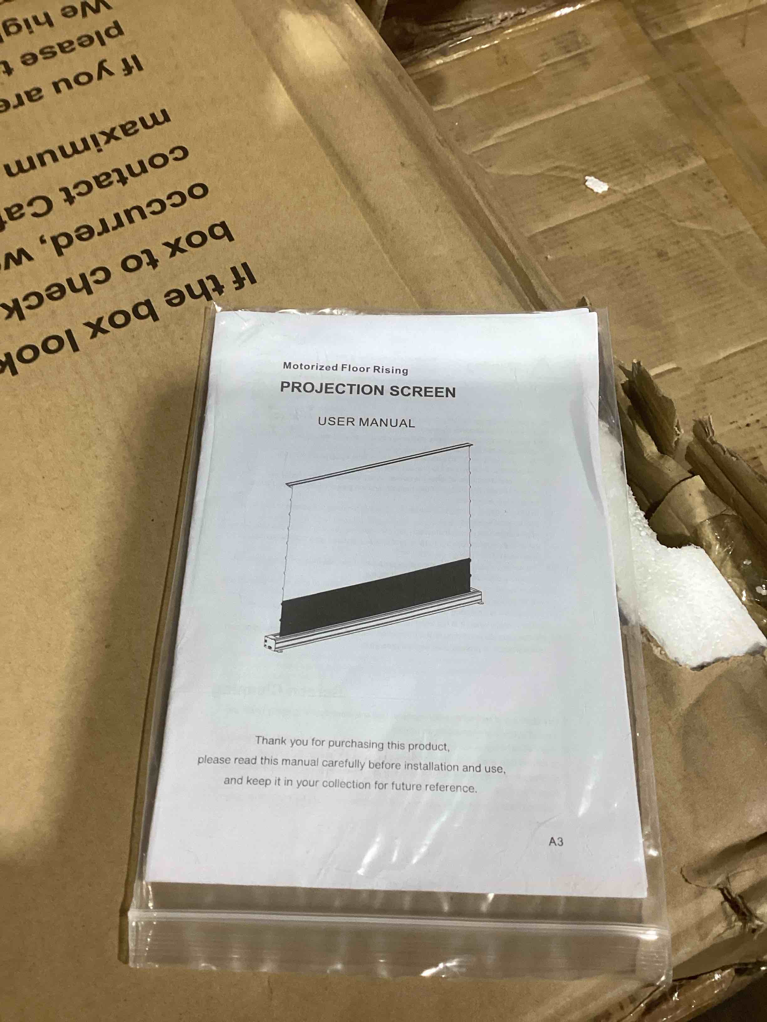 Condition photo showing New/Like New for IN&VI 100" Matte White Floor Rising Projector Screen Motorized for UST Long/Standerd Throw Projector,Movie Screen for Home Theater,Motorized Projector Screen 4K/8K Ultra HD Active 3D