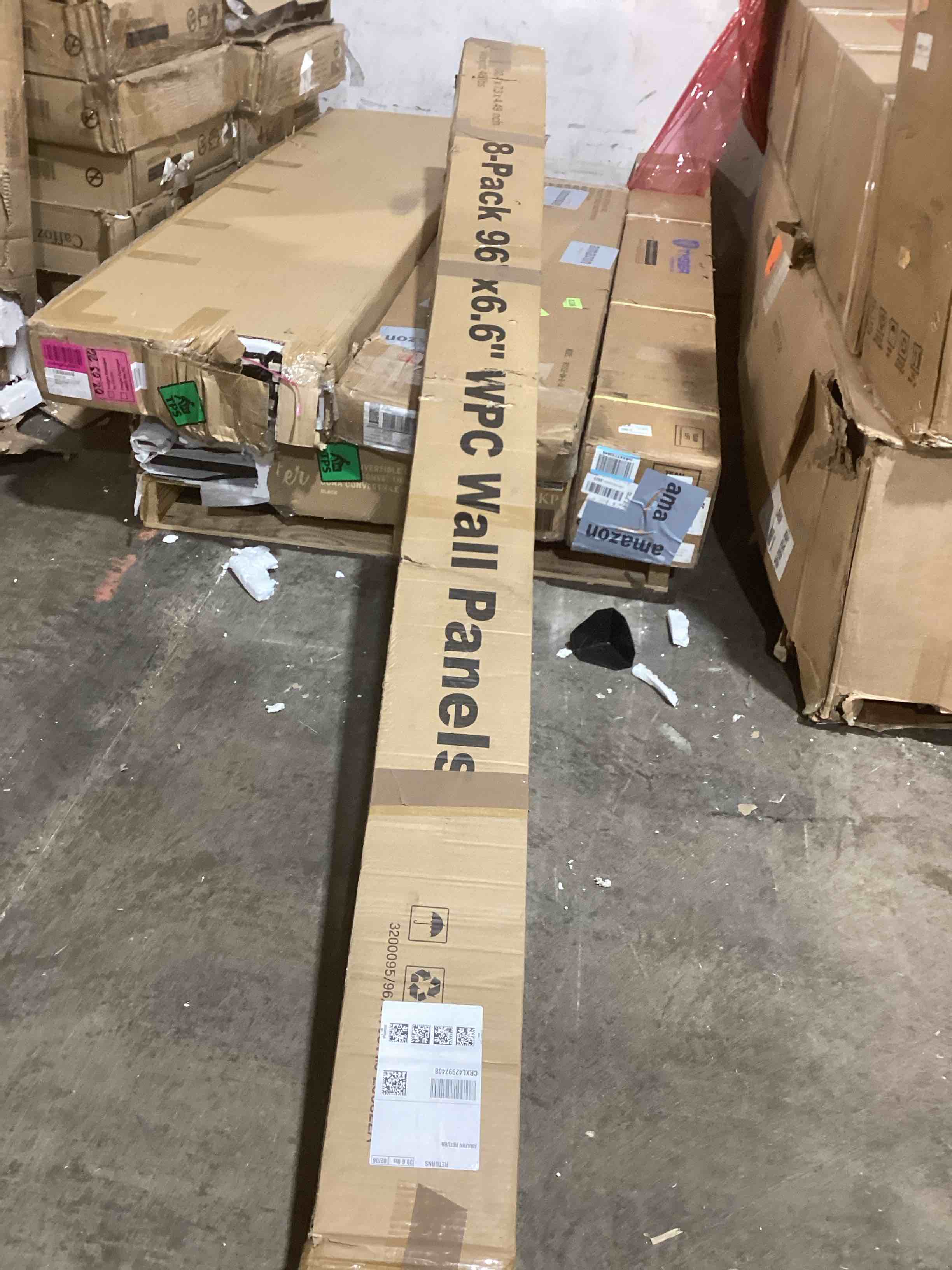 Condition photo showing Good Condition for WPC Wall Panels, 8-Pack 96 × 6.6 Inch 3D Wall Panels for Interior Wall Décor, Modern Accent Wall Panels for Office Spaces, Living Room, TV Background (Walnut)