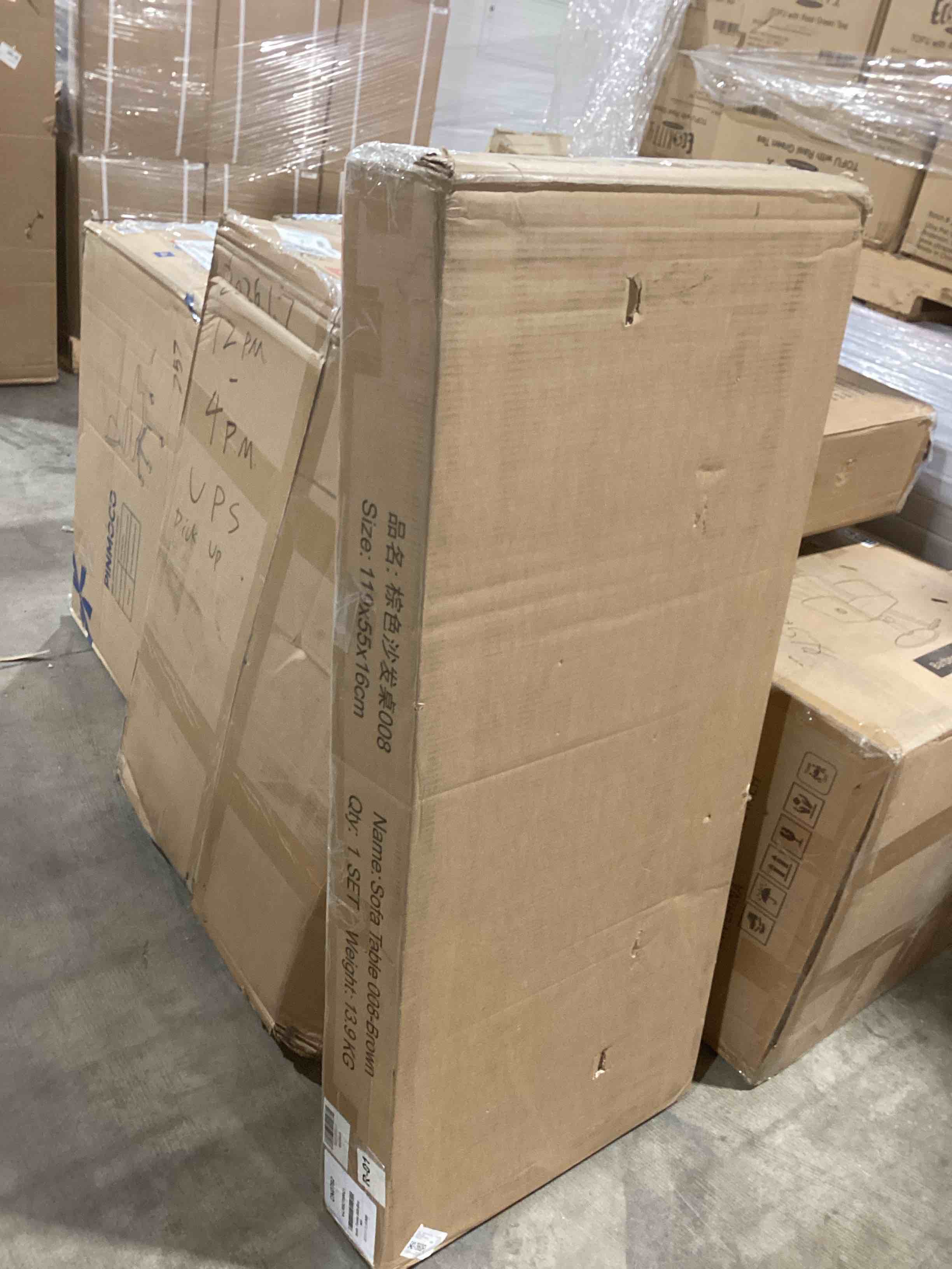 Condition photo showing New/Like New for 43" Console Table for Entryway, Industrial Entryway Table with Storage Shelf, Narrow Wood Sofa Table with Unique Metal Frame for Living Room, Hallway, Foyer (Rustic Brown)