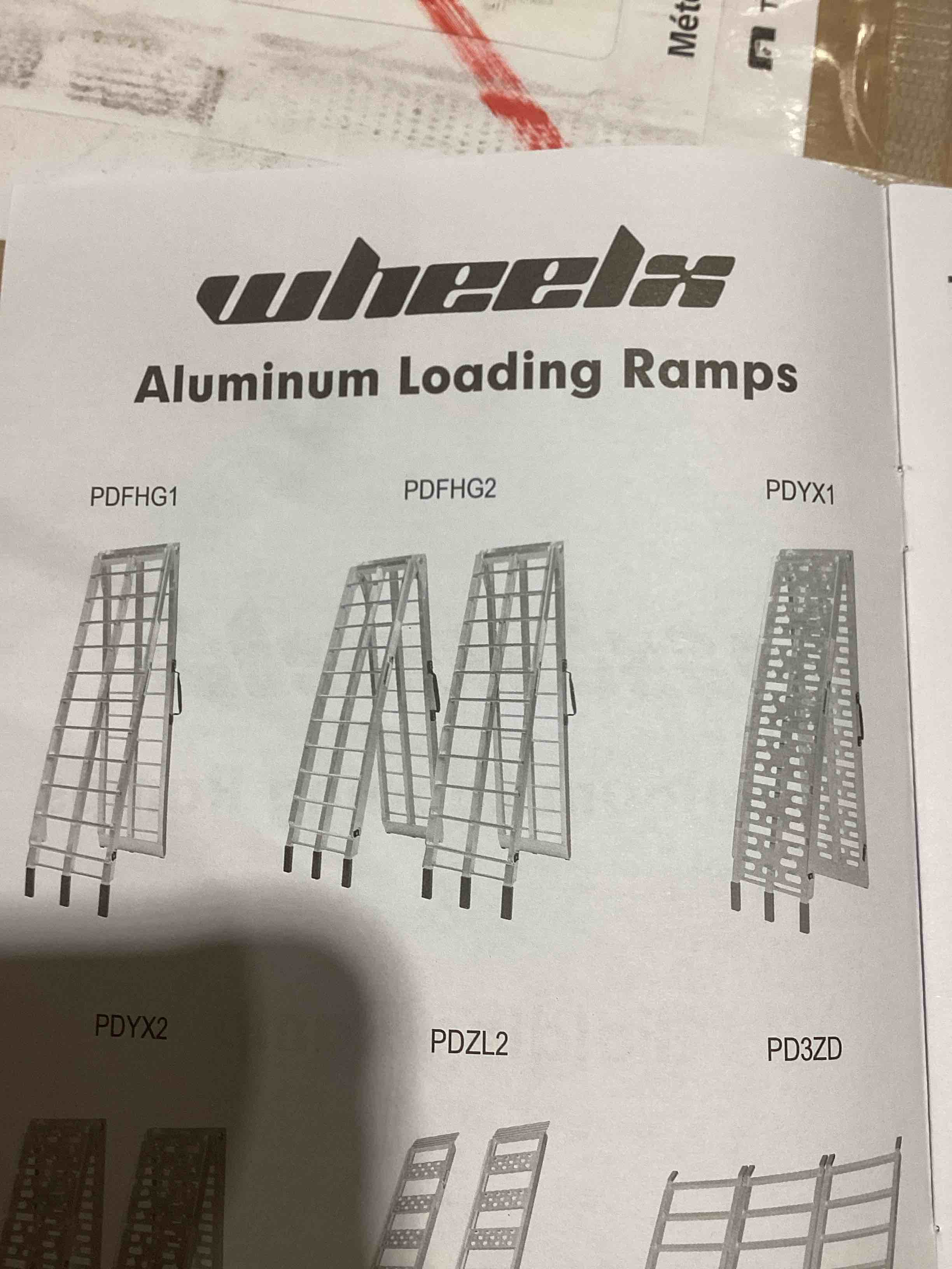 Condition photo showing New/Like New for Heavy-Duty 1,860 lbs Capacity Aluminum Folding Loading Ramps - Non-Slip Motorcycle & ATV Ramps for Pickup Trucks & Trailers with Safety Straps