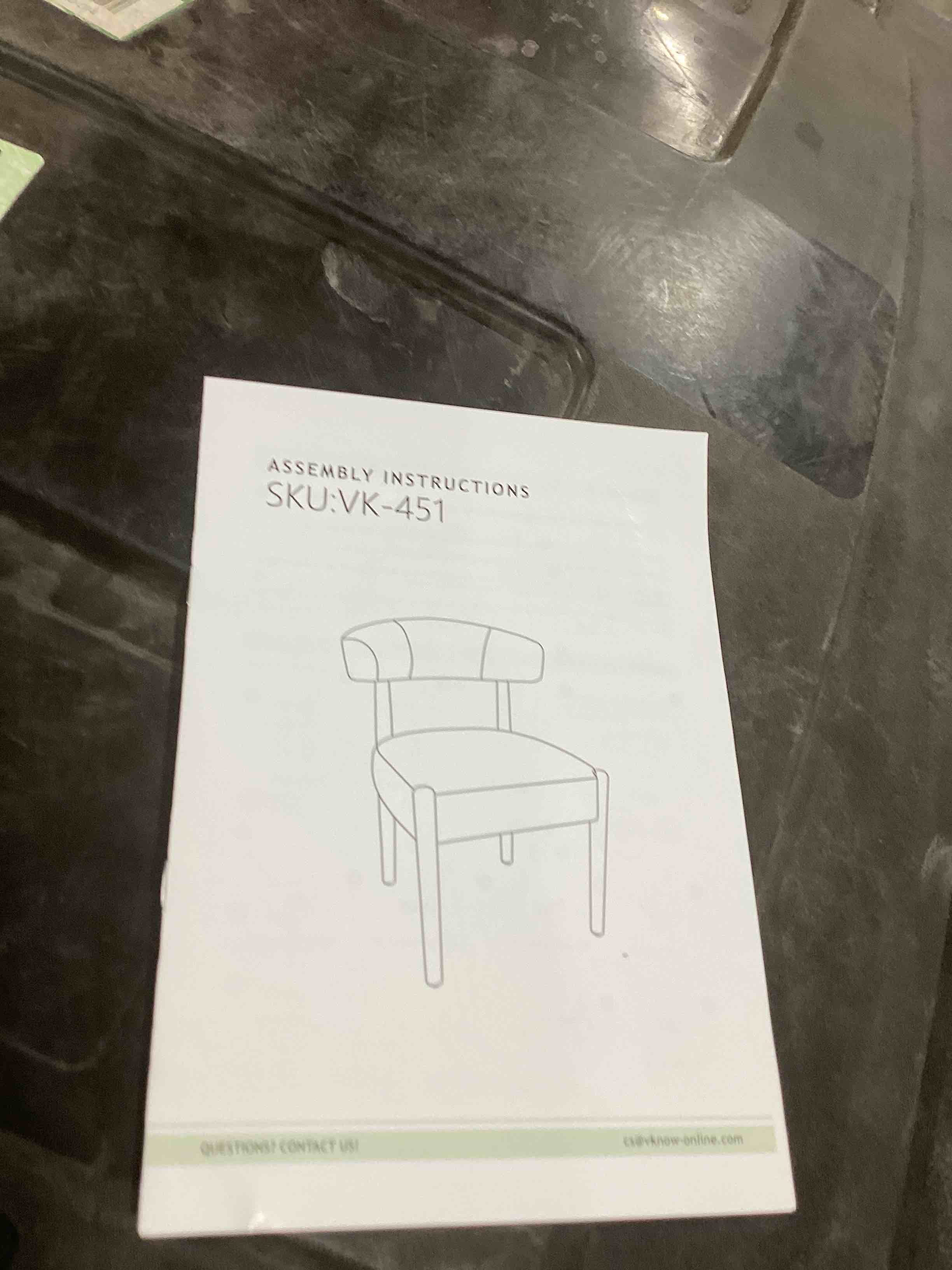 Condition photo showing New/Like New for Modern Fabric Upholstered Dining Chair/Kitchen Chairs. - Orange - Set of 2 VK-451-ORA